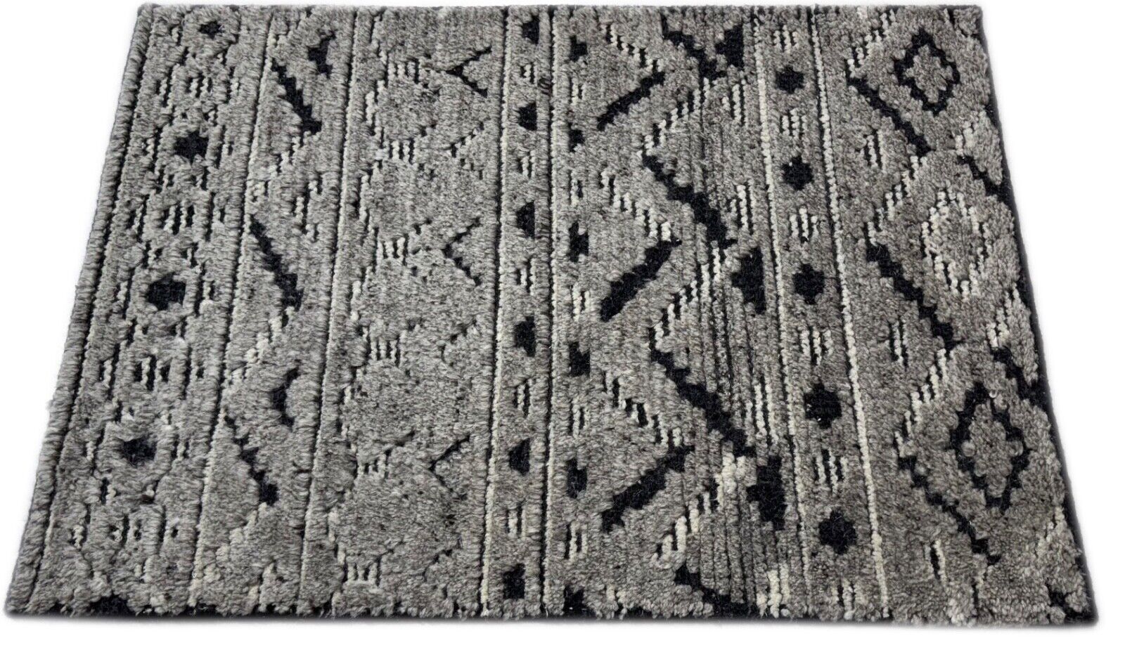 Moderner Teppich 60x90 Handgeknüpft Wolle & Viskose Grau , Schwarz DKD-728