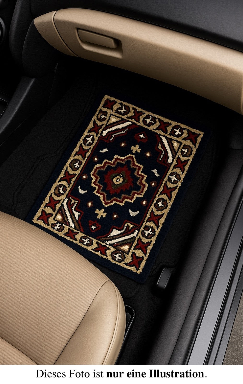 Wollteppich 40x60 Blau Beige Oriental Handgemacht TĂĽrvorleger Fussmatte HT372B