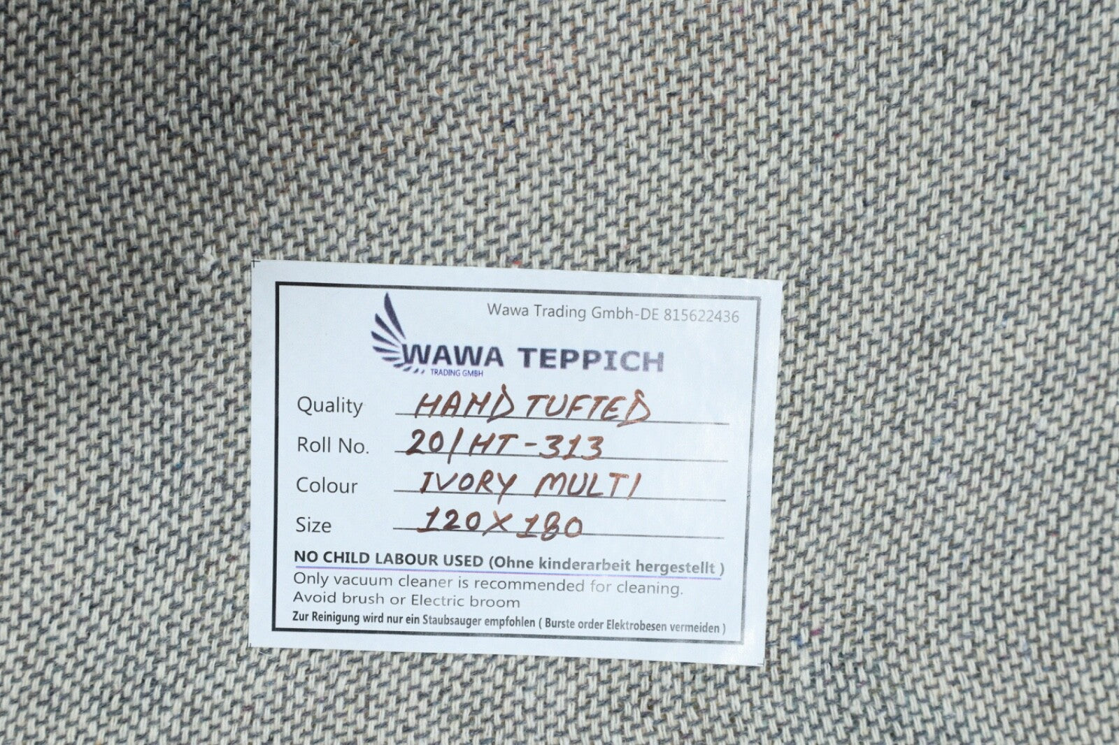 Tappeto in lana 120x180 Beige Multicolore Motivo marocchino Tappeto annodato a mano Moderno HT313