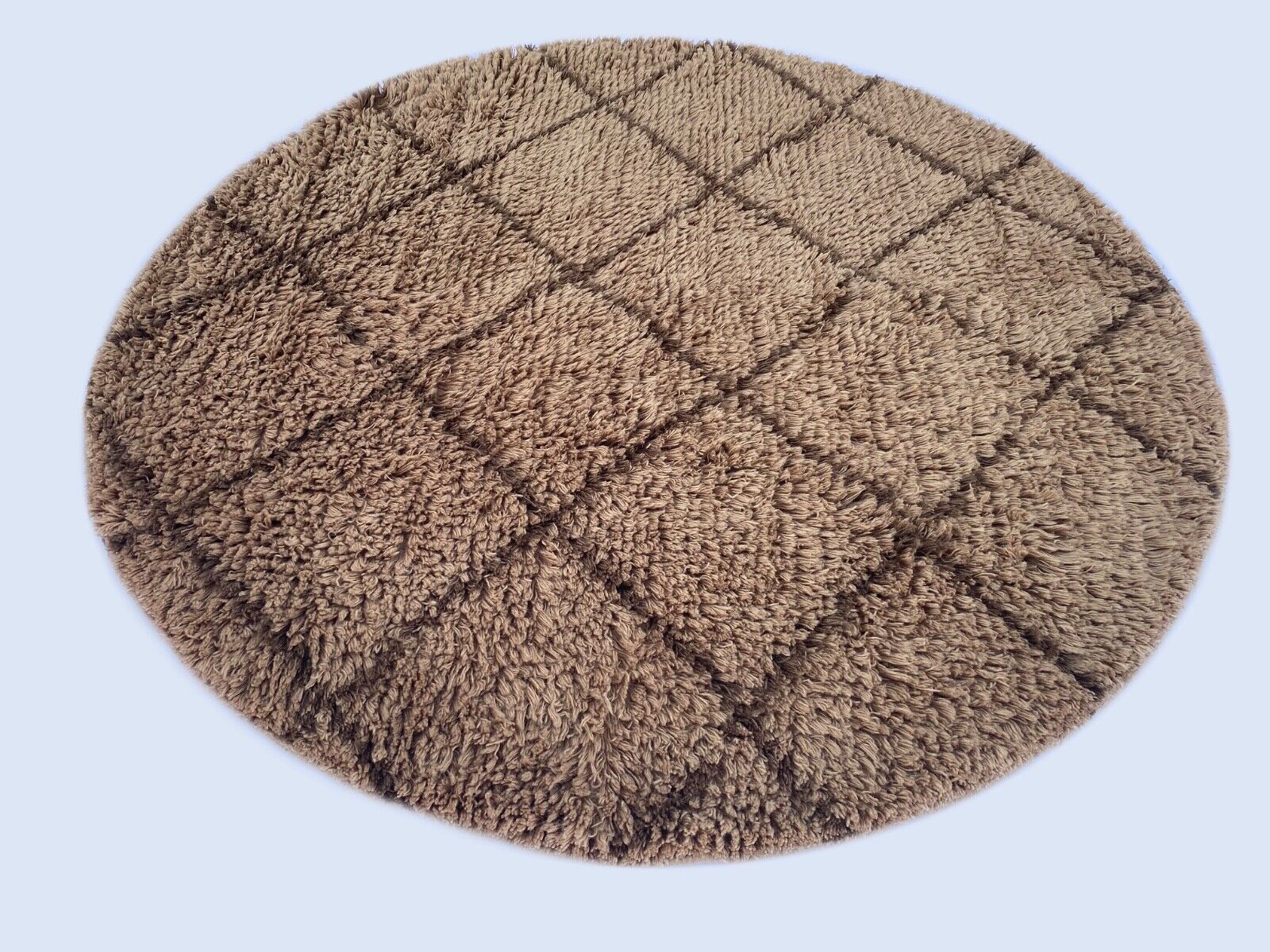 Teppich Morocco Berber Shaggy 100% Wolle Braun Handgefertigter BM1