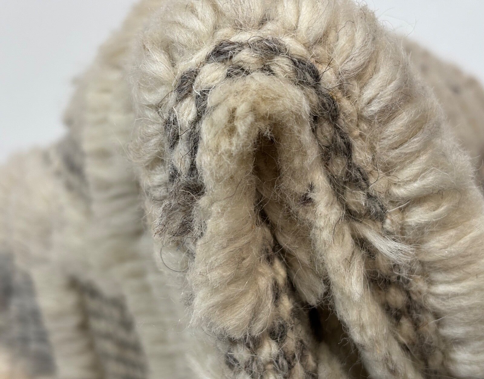 Handgeknüpfter Wollteppich 60x90cm Beige Grau Teppich Modern Design D796