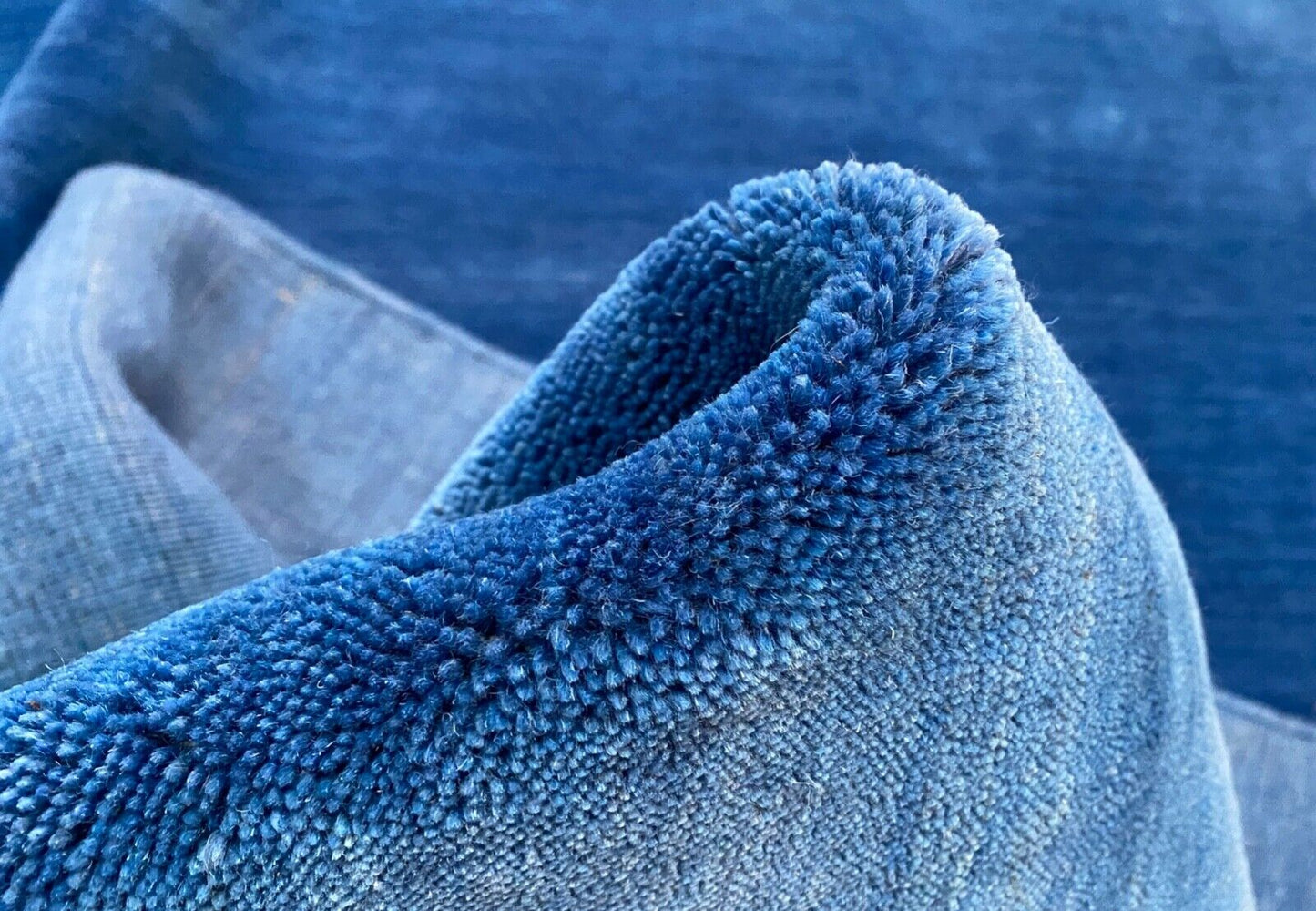 Rund Gabbeh Blau Teppich 200x200 cm Handgewebt 100% Wolle Lori G64T6