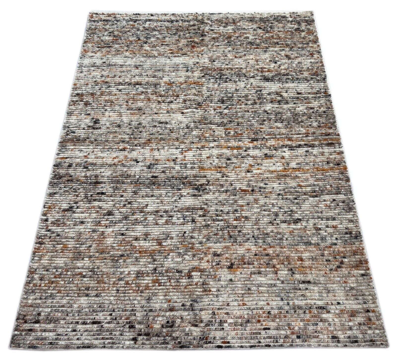 Handgeknüpfter Wollteppich 170x240 cm Kurzflor und Hochflor Modern Design st1