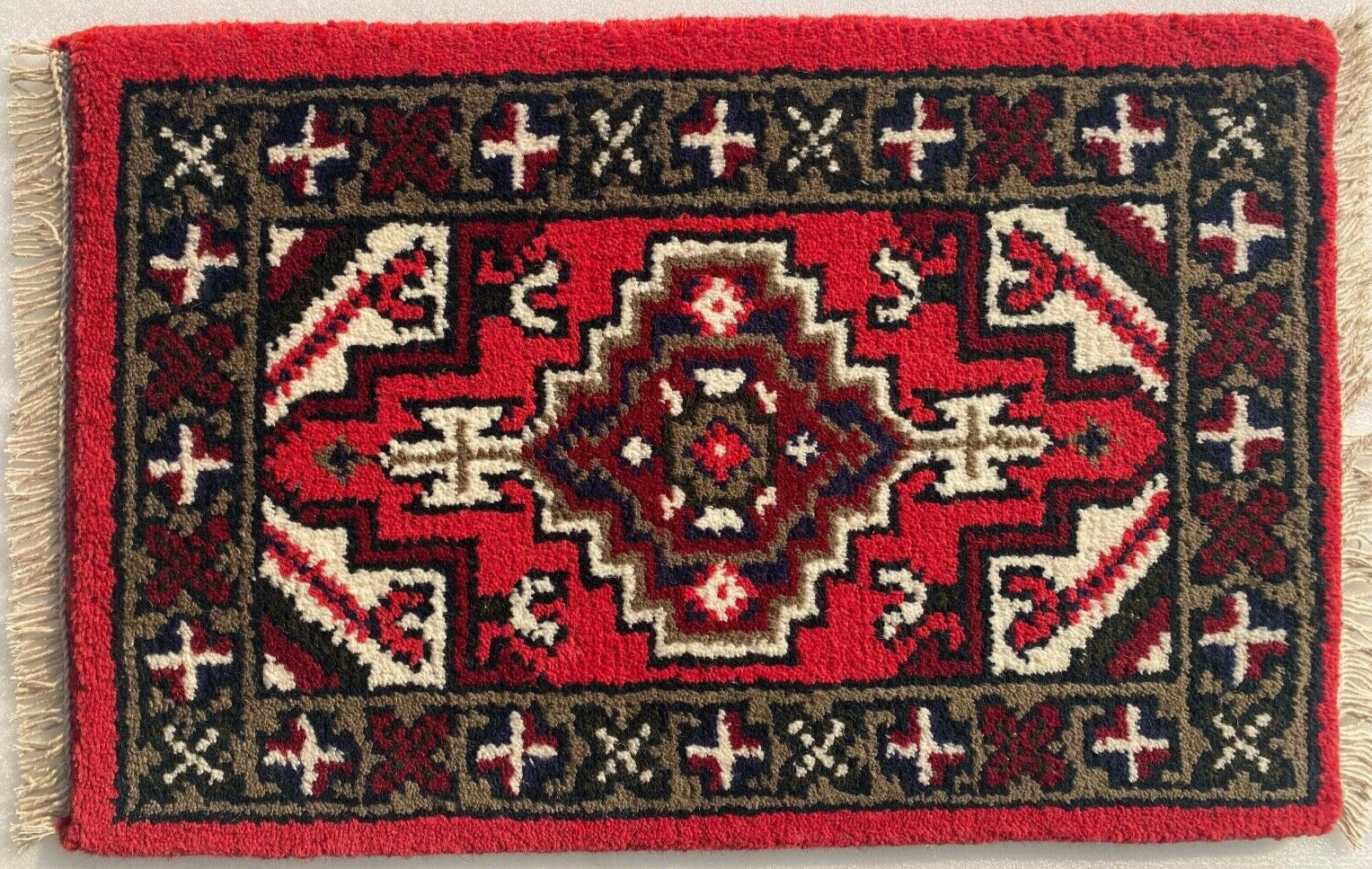 Brücke 40X60 CM Handgeknüpft Automatten Teppich Fußmatten 100% Wolle Grau PH5