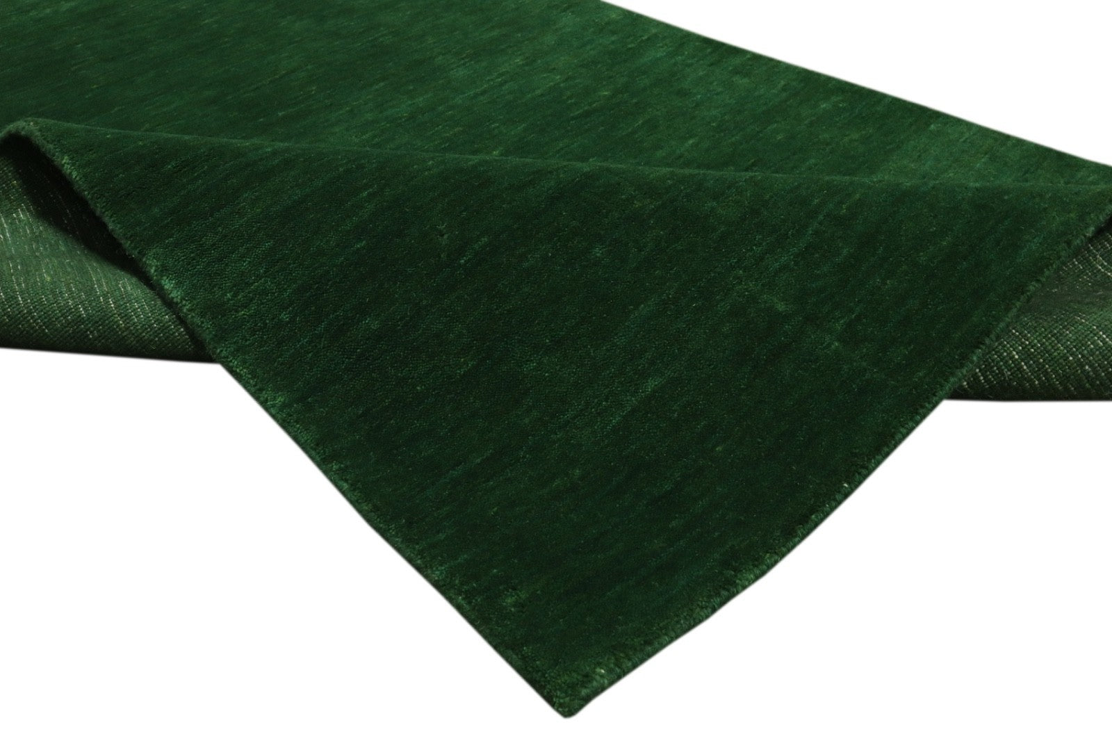 Handgewebter Gabbeh Teppich 100% Wolle Grün Unifarben 120x180 cm HL1082