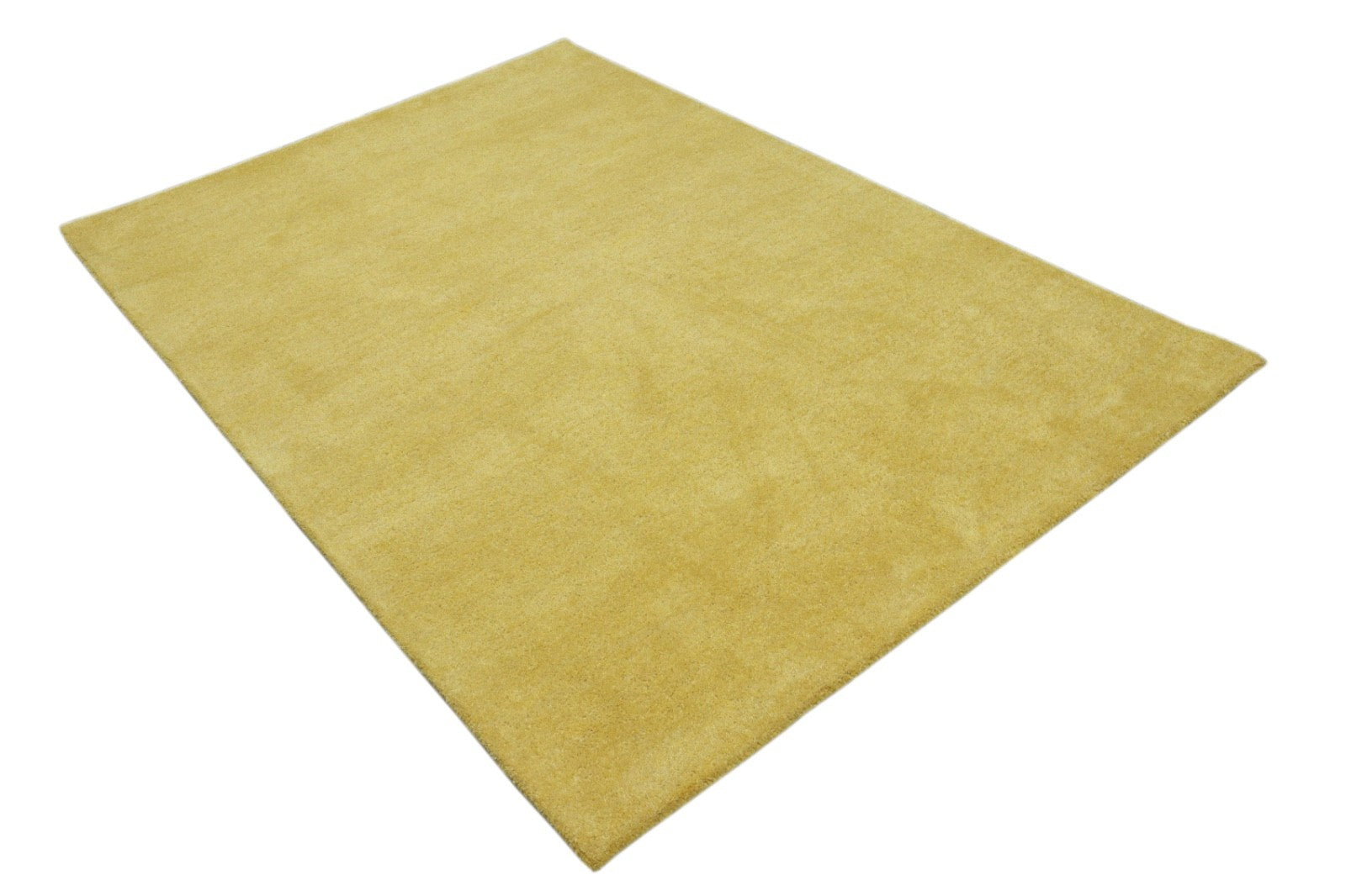 Gabbeh Teppich 100% Wolle Gold Uni 120x180 cm Handgetuftet Handgemacht PL18