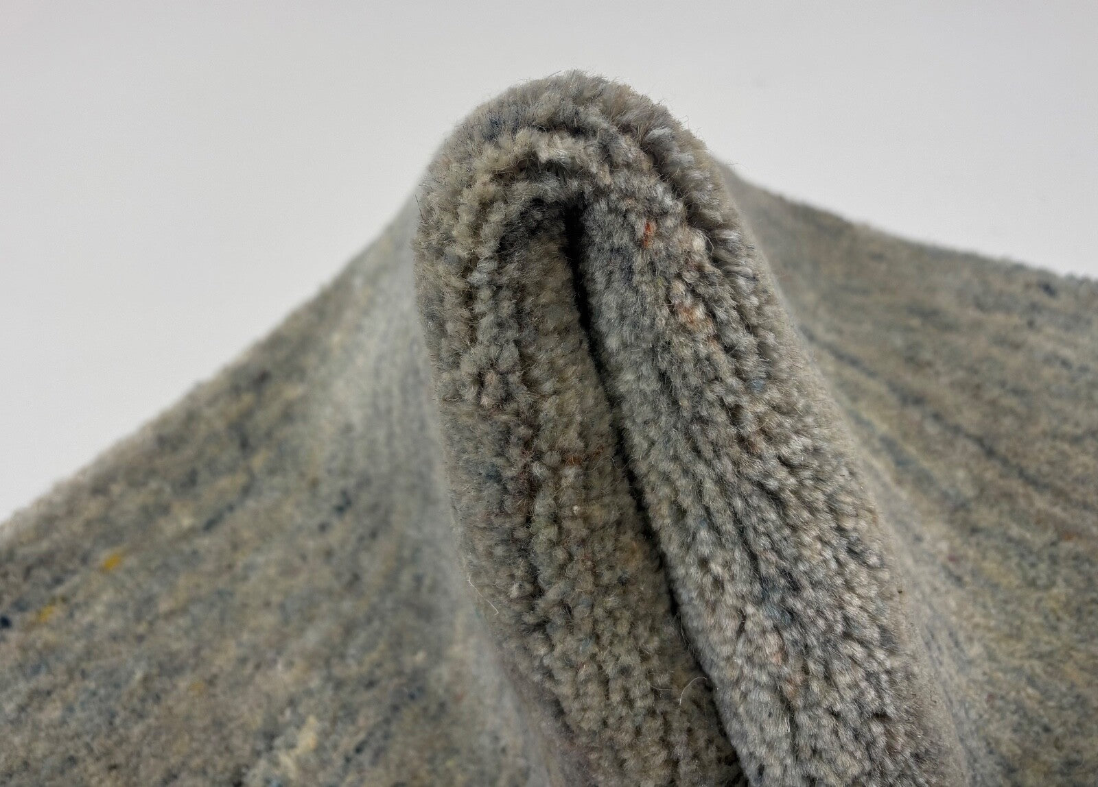 Handgewebter Wollteppich 60x90cm Dunkelgrau Modern Handgefertigt D126