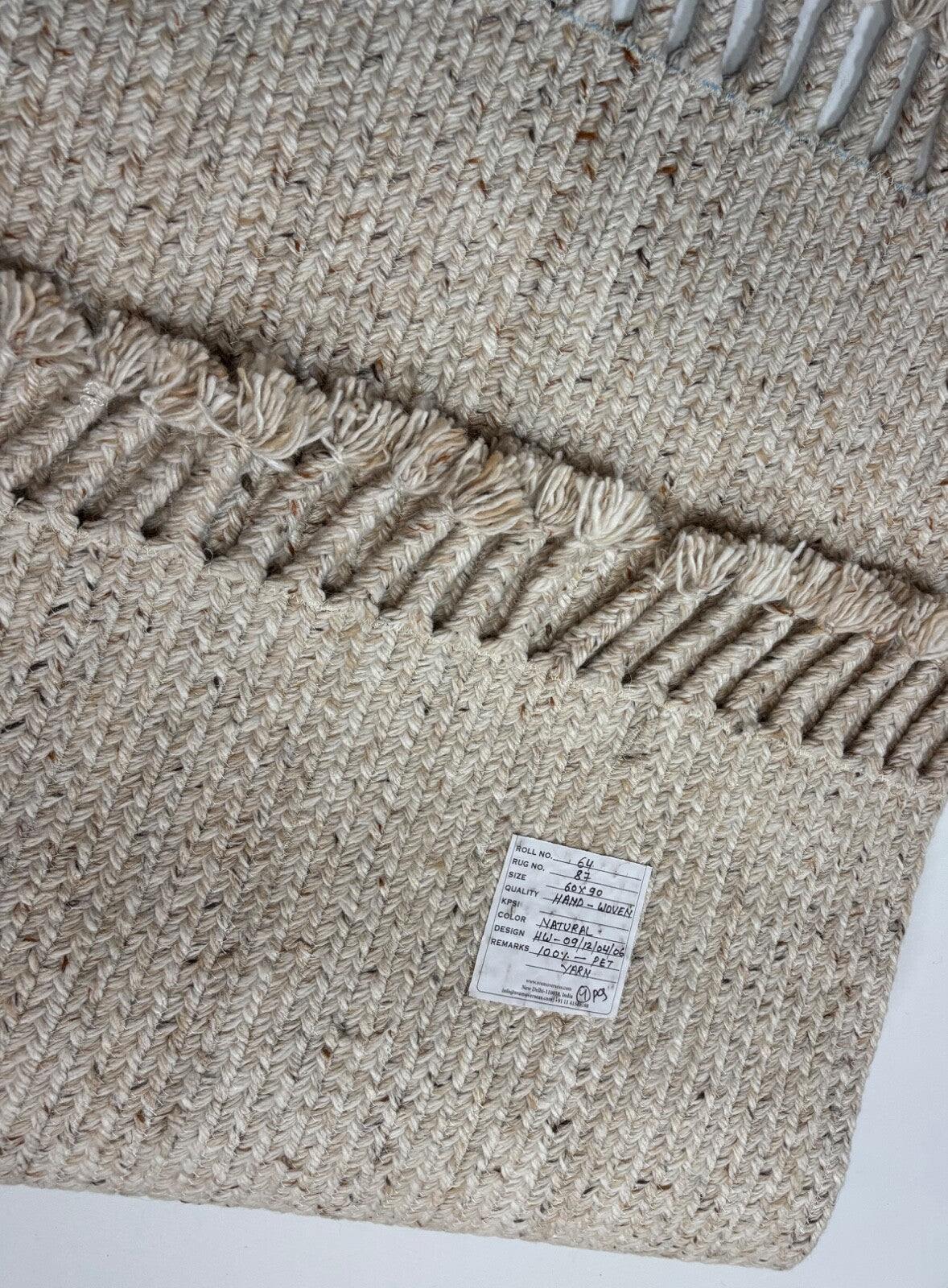 Preproga 60x90 cm, ročno tkana, s črtastim vzorcem, za zunanjo uporabo, za notranjo uporabo, iz PET preje, moderna, R87