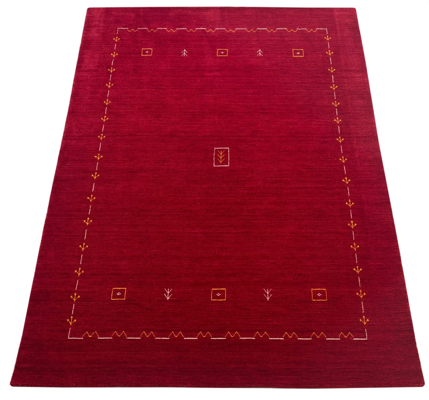 Rot Teppich 100% Wolle Handgefertigt 170X240 cm Handgewebt Gabbeh Orient G543T8