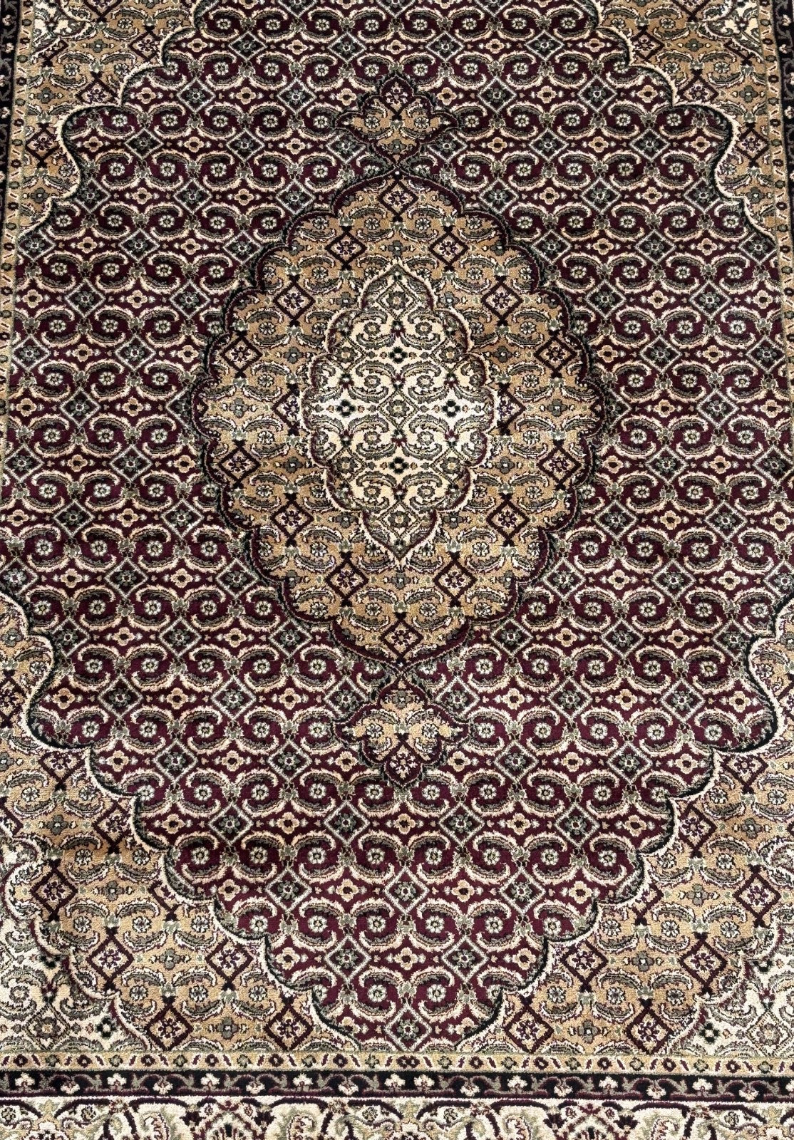 Idamaine vaip, kastanpruun, kašmiir, Tabrizi disainiga vaip, 150x210 cm, M36M