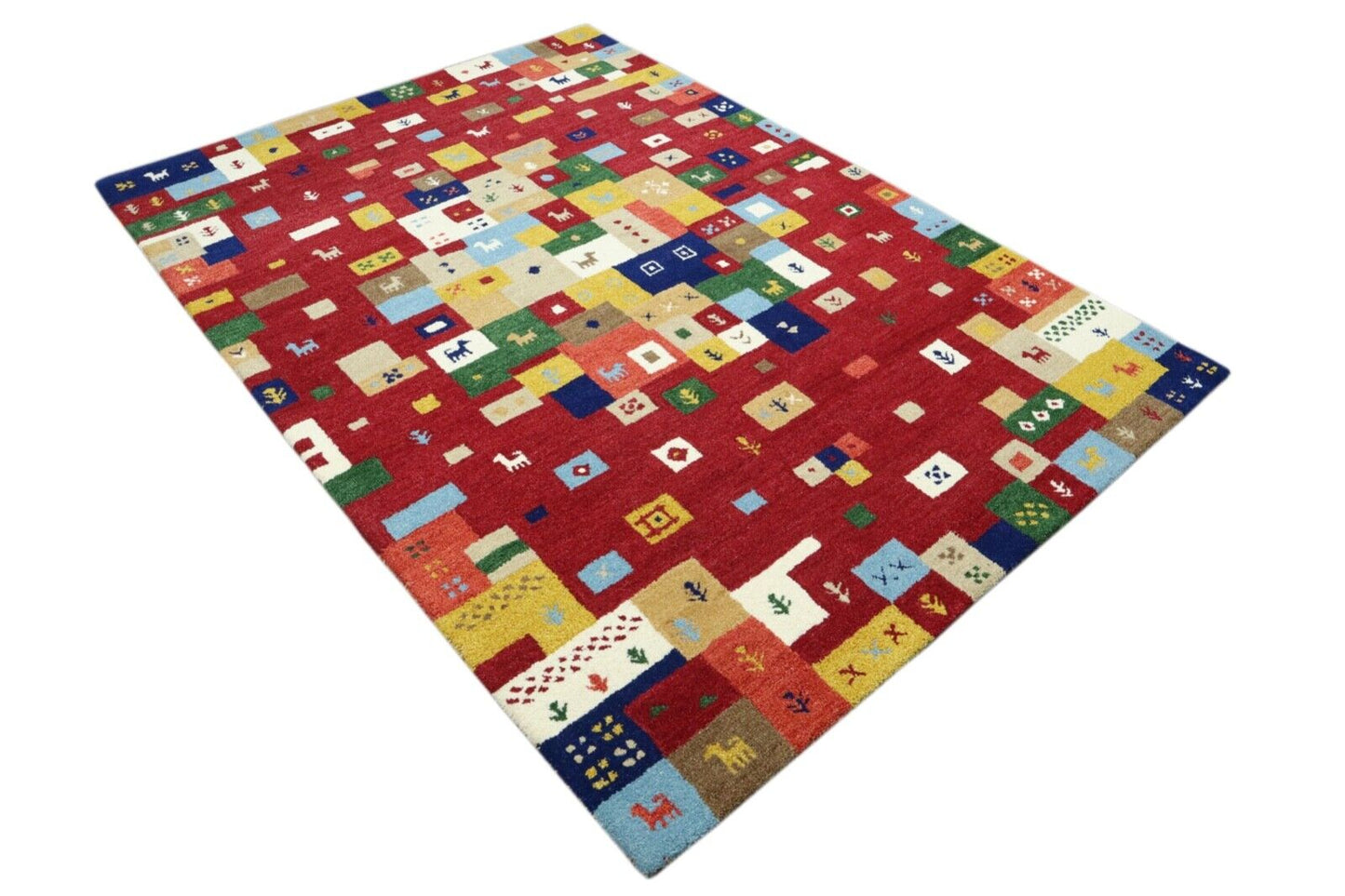 Rot Orient Teppich 100% Wolle 160X230 cm Handarbeit Handgetuftet T921