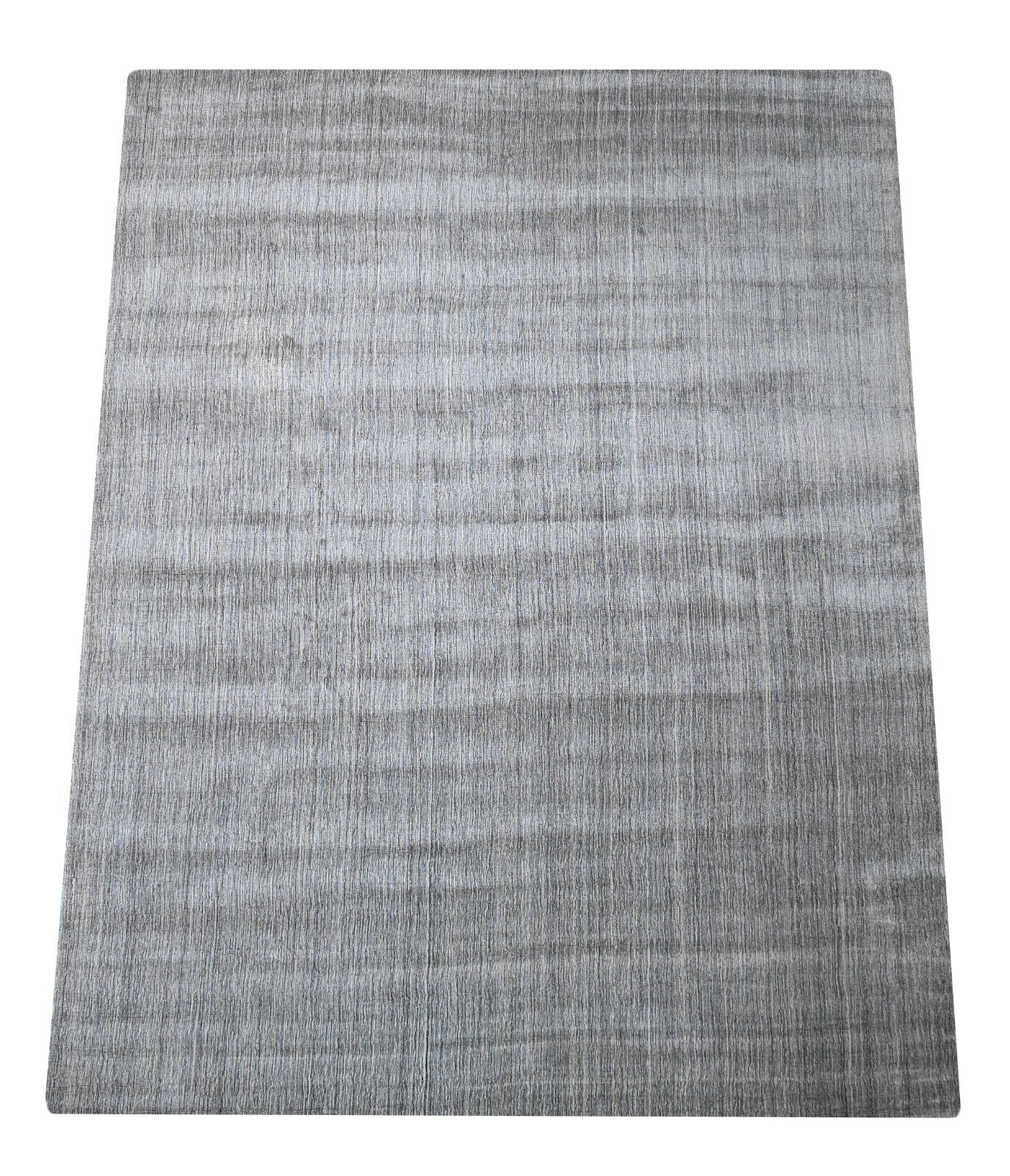 Handgewebter Teppich 300x400 Silber Glanzoptik Leinen Flach Wohnzimmer SH222