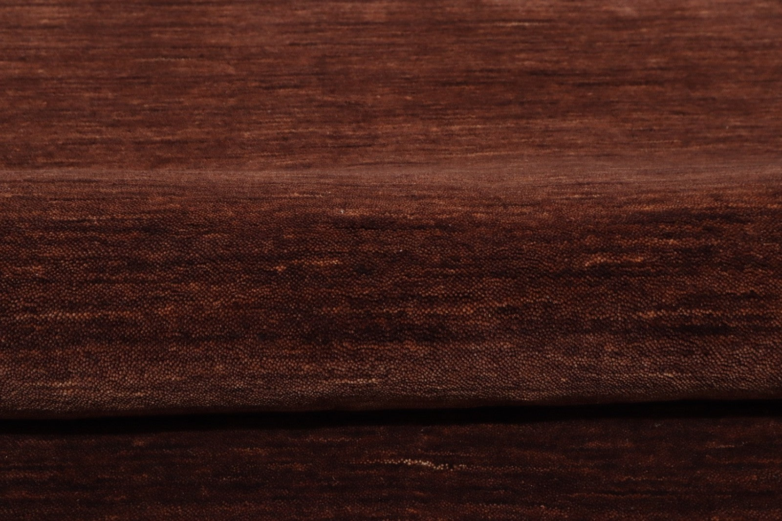 Handgewebter Gabbeh Teppich 100% Wolle Kaffeefarbe Uni 120x180 cm HL1075