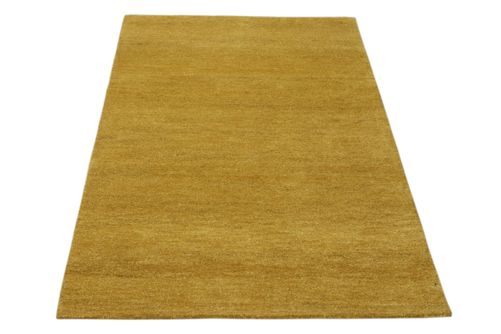 Gabbeh Teppich 100% Wolle Gold Uni Farbe 120x180 cm Handgemacht PL24