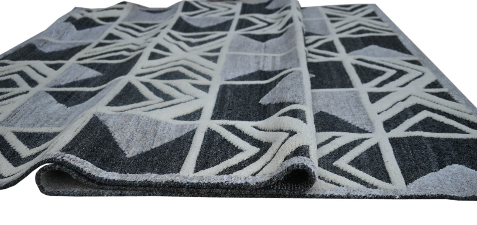 Modernes Handgeknüpfter Wolle 150x240 Vintage grau Wohnzimmer Teppich SH174