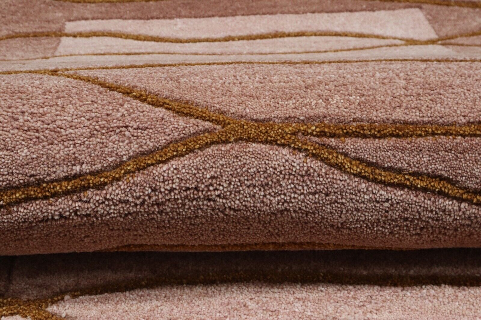 Gabbeh Teppich 100% Wolle 70X140 cm Handarbeit Rosa Handgetuftet T1017