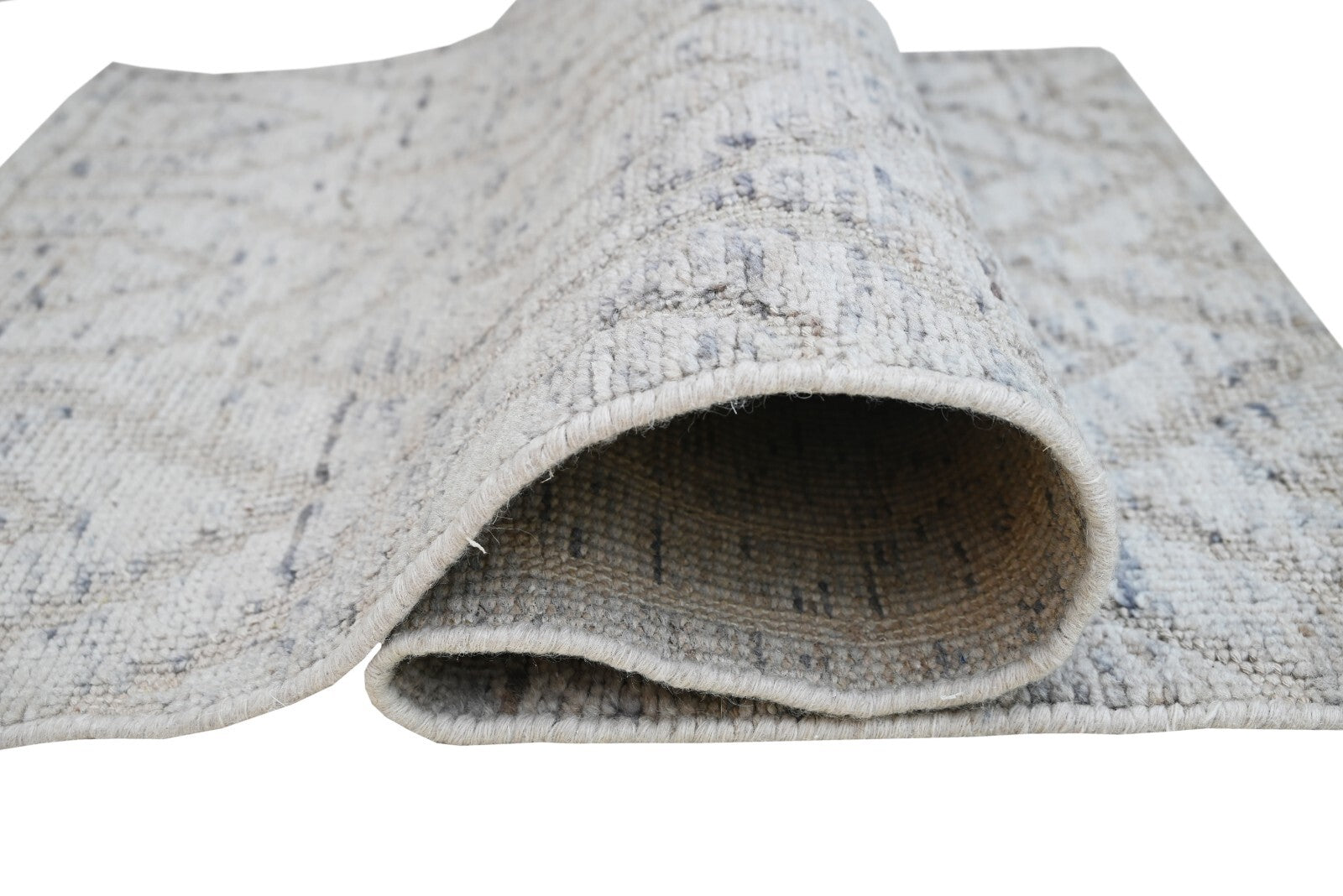 Moderna ročno vozlana volnena preproga za dnevno sobo 90x150 v vintage srebrni barvi SH185