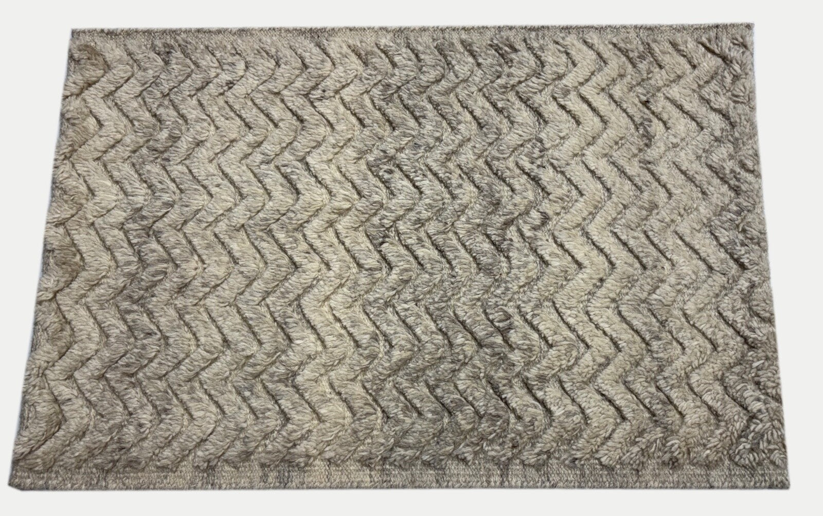 Ročno vozlana preproga iz 100 % volne 60x90, moderna preproga, naravna bež barva ST146