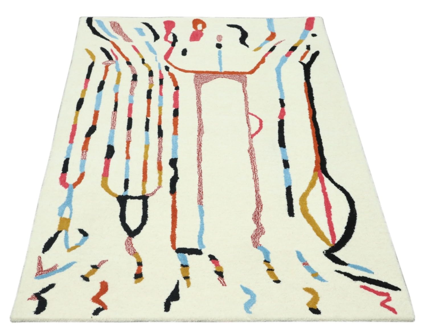 Wollteppich Bunt Berber Muster Marokko Stil Handgetuftet 120x180 cm 170X240 cm