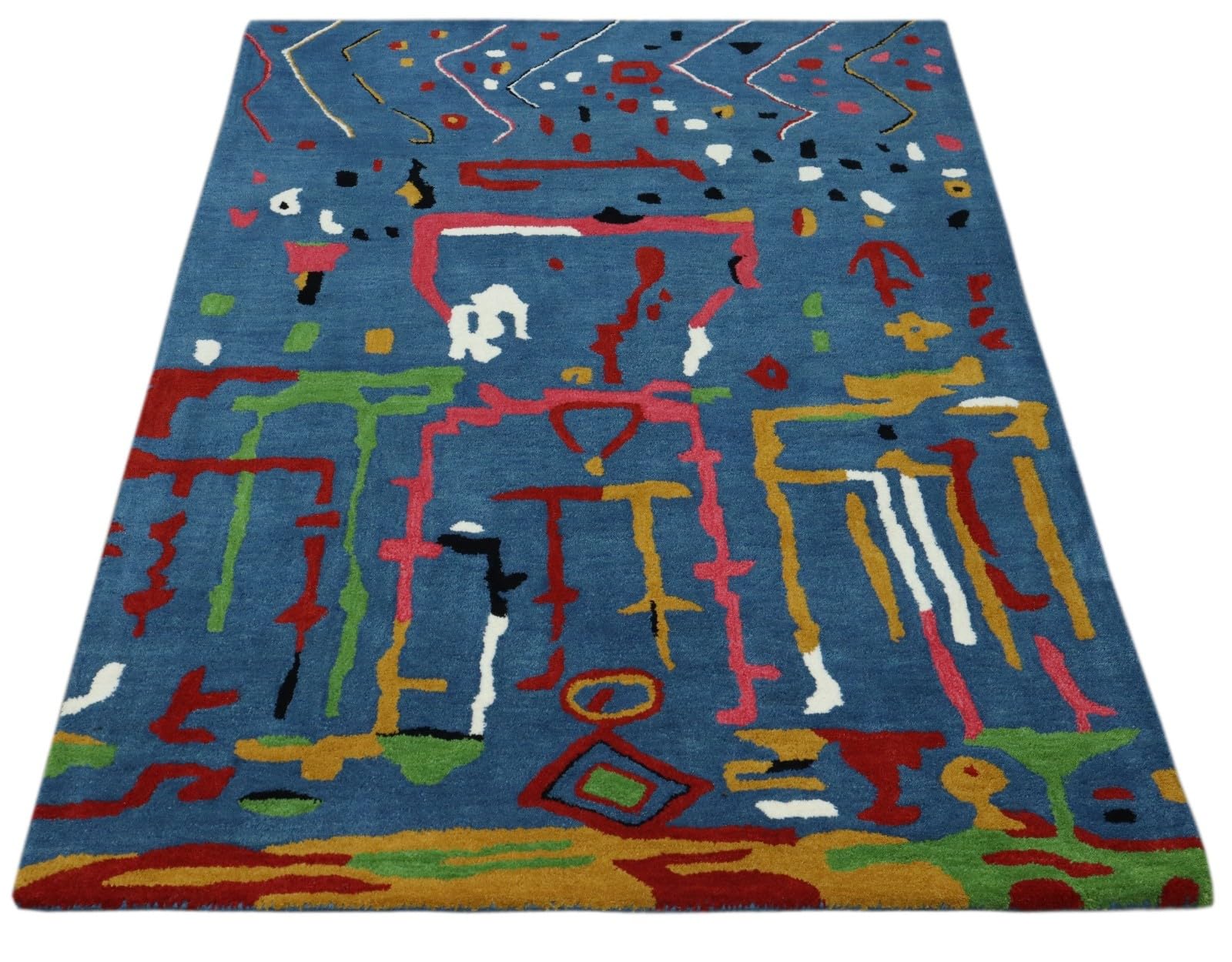 Wollteppich Bunt Berber Muster Marokko Stil Handgetuftet 120x180 cm 170X240 cm