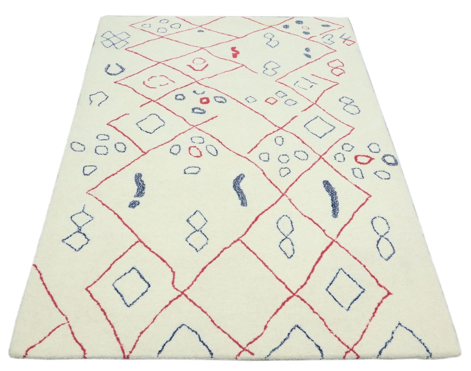 Wollteppich Bunt Berber Muster Marokko Stil Handgetuftet 120x180 cm 170X240 cm