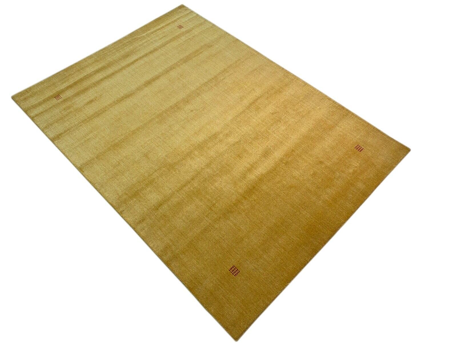 Gabbeh Teppich 100% Wolle 170x240 cm Gold Handgewebt Orientteppich KS