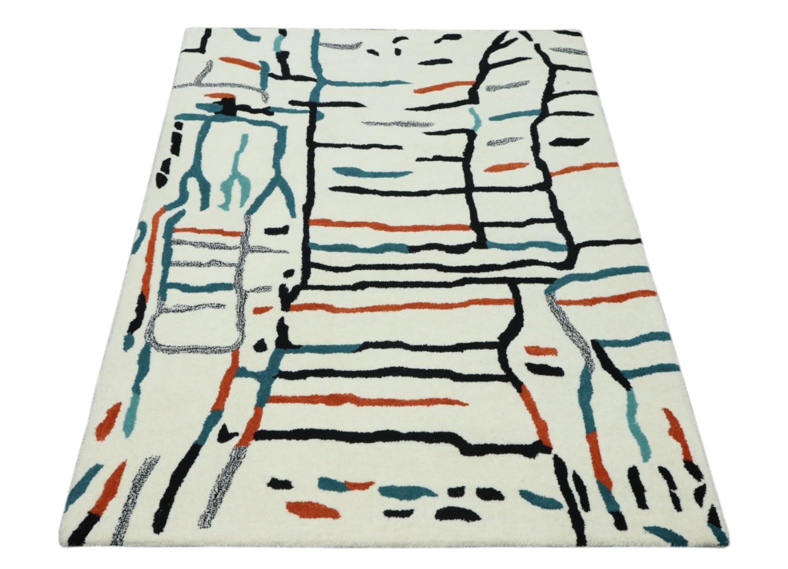 Wollteppich Bunt Berber Muster Marokko Stil Handgetuftet 120x180 cm 170X240 cm