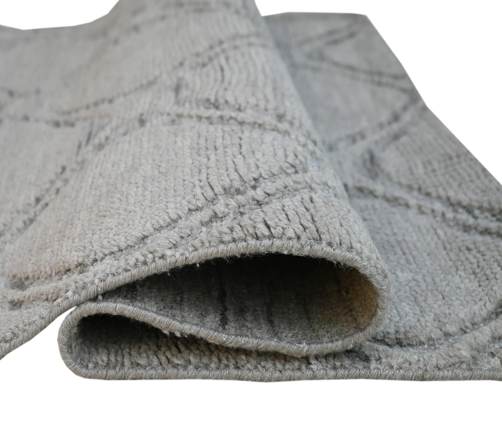 Modernes Handgeknüpfter Wolle 90x150 Compatible with Vintage grau Wohnzimmer Teppich SH184