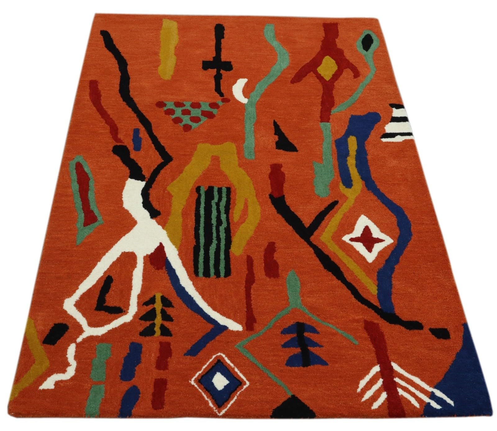 Wollteppich Bunt Berber Muster Marokko Stil Handgetuftet 120x180 cm 170X240 cm