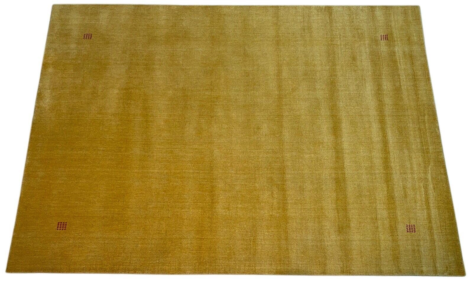 Gabbeh Teppich 100% Wolle 170x240 cm Gold Handgewebt Orientteppich KS