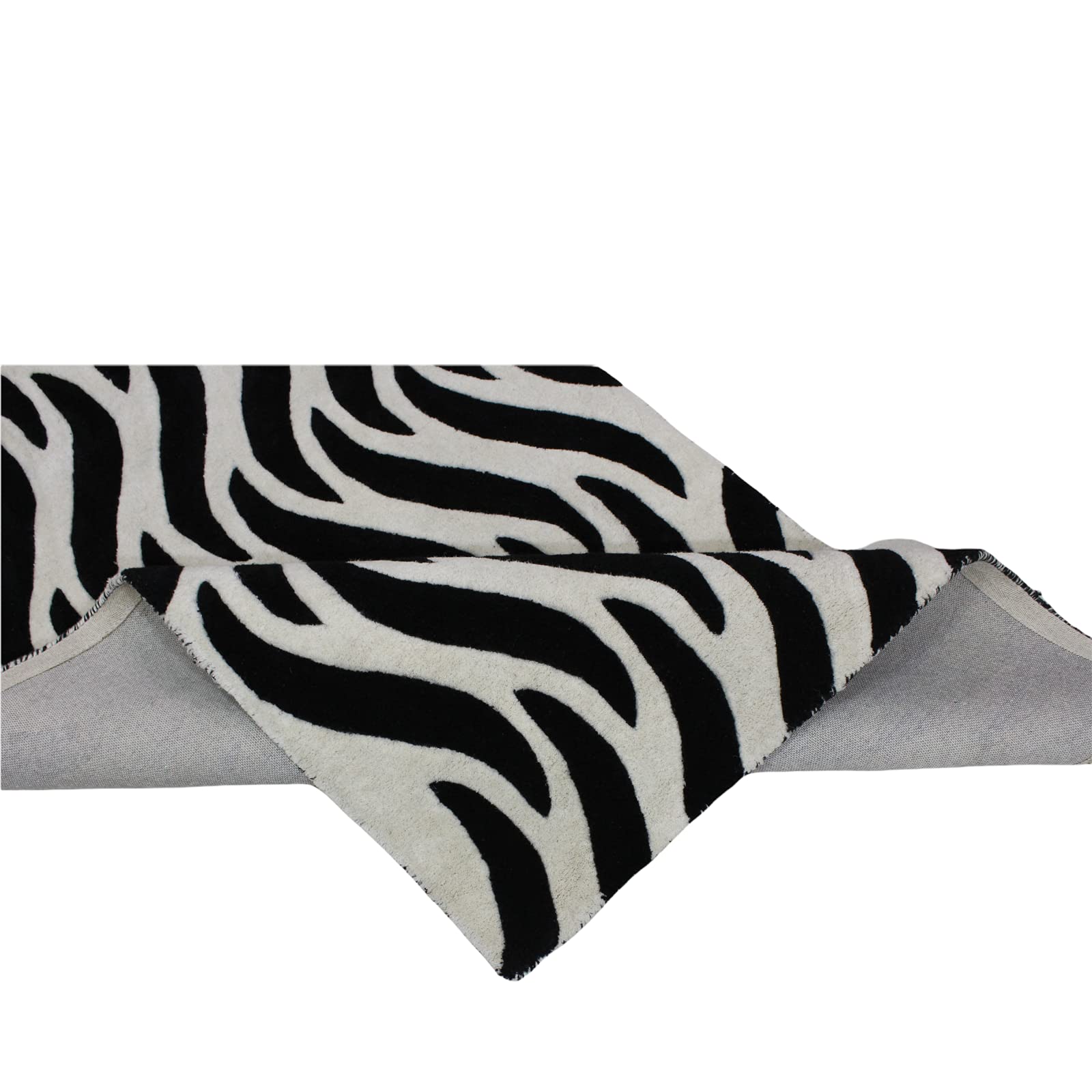 Schwarz Beige 100% Wolle Teppich Handarbeit (ME-3, 120 x 180 cm)