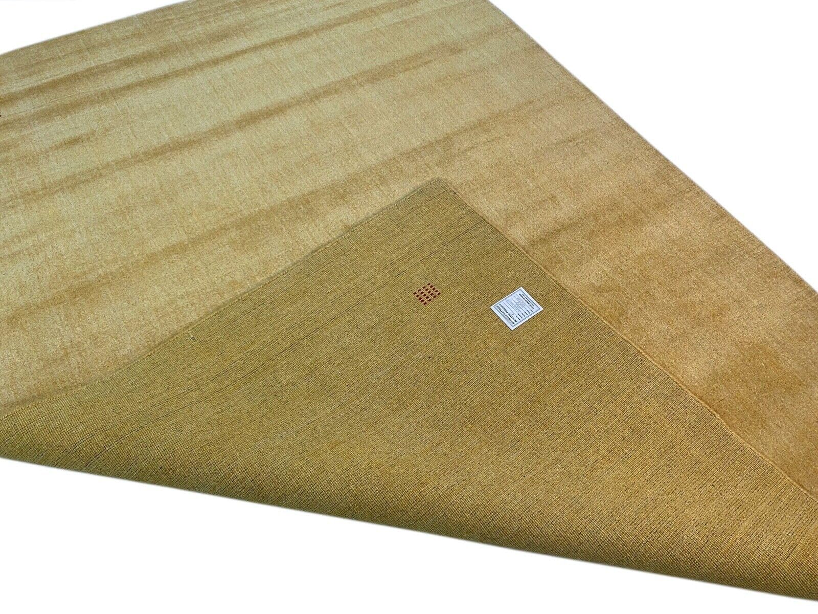 Gabbeh Teppich 100% Wolle 170x240 cm Gold Handgewebt Orientteppich KS