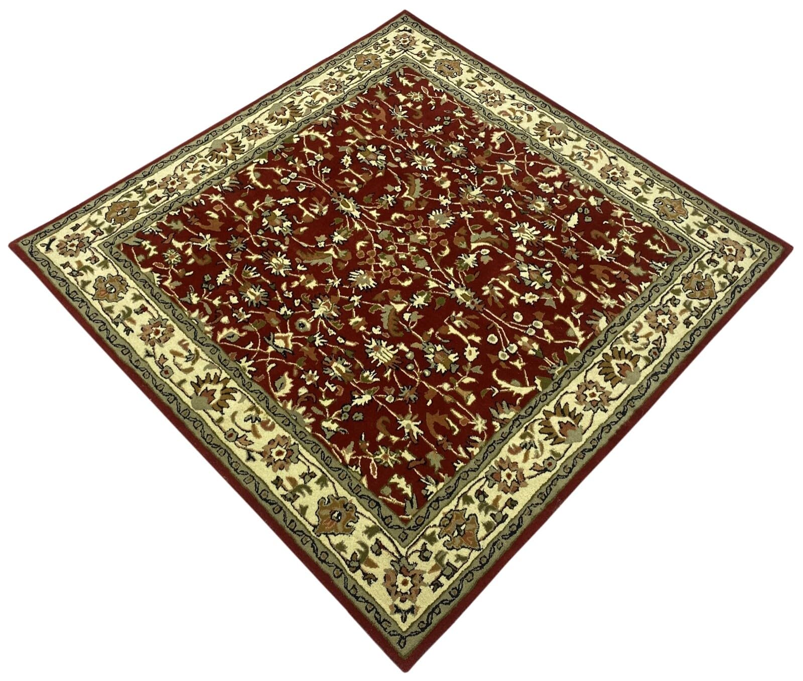 Orientteppich Rot Teppich 100% Wolle Herati Braun Beige Handgetuftet Handgewebt (Maße:140X200 cm;)