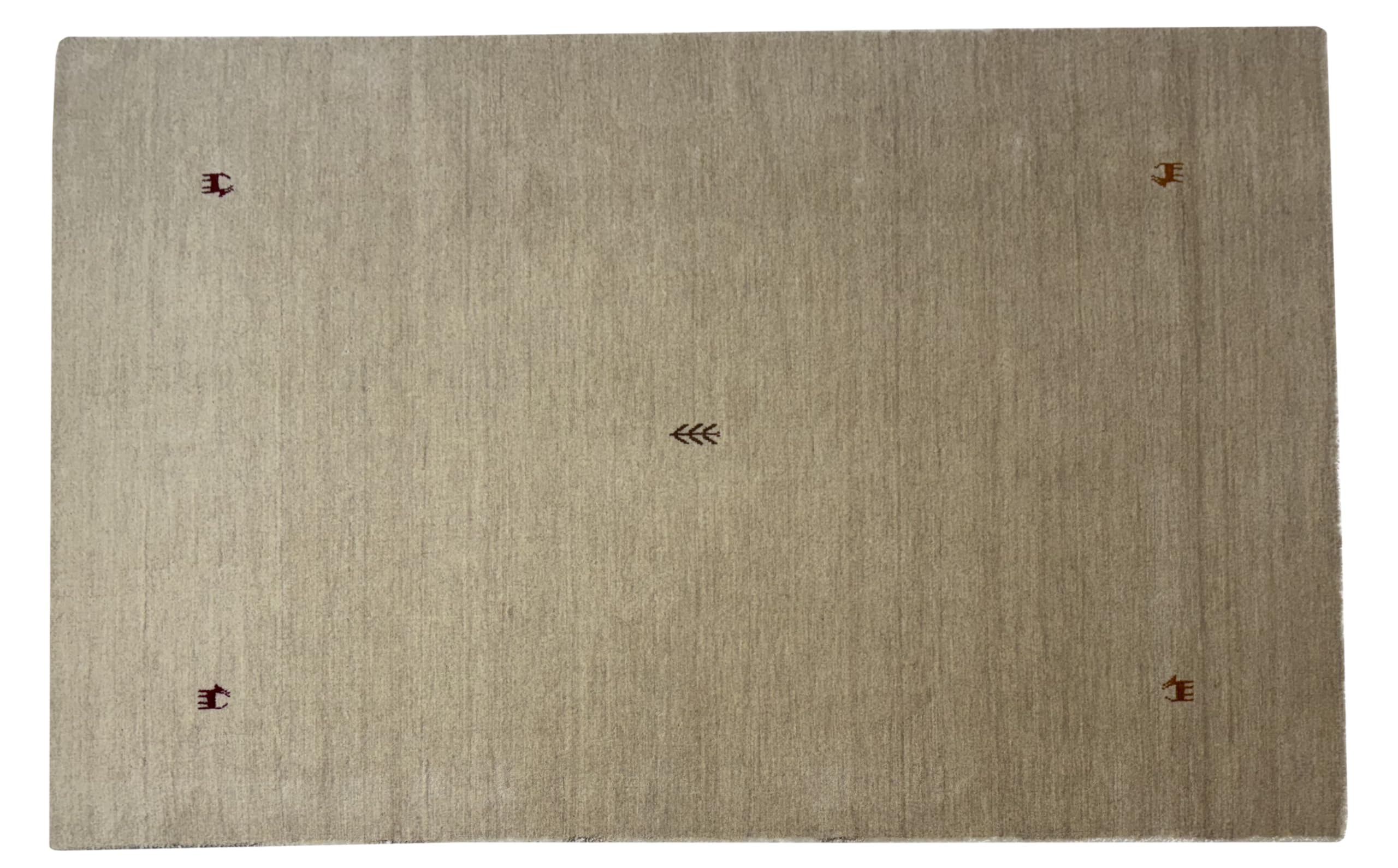 WAWA TEPPICH Handgefertigter orientalischer Gabbeh Teppich aus 100% Wolle Loom Handgewebte 140X200 cm Beige T2