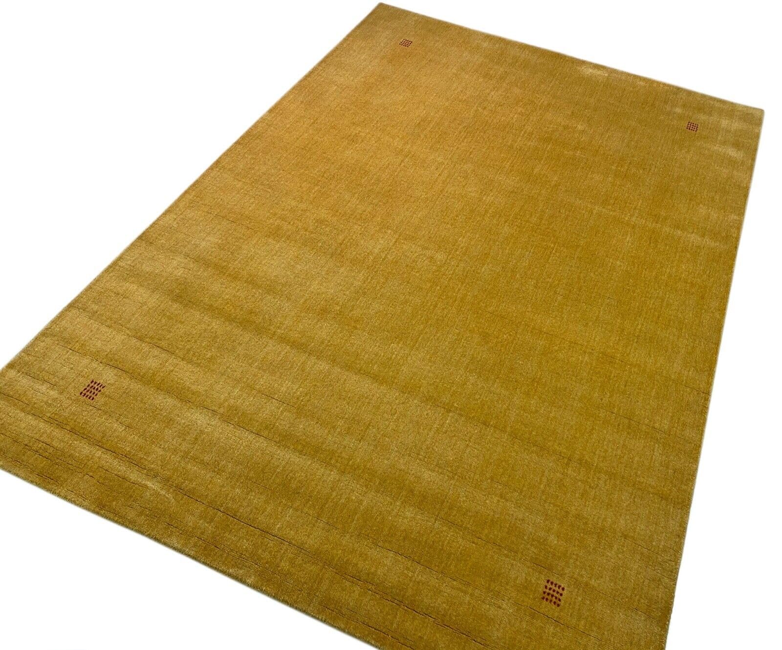 Gabbeh Teppich 100% Wolle 170x240 cm Gold Handgewebt Orientteppich KS
