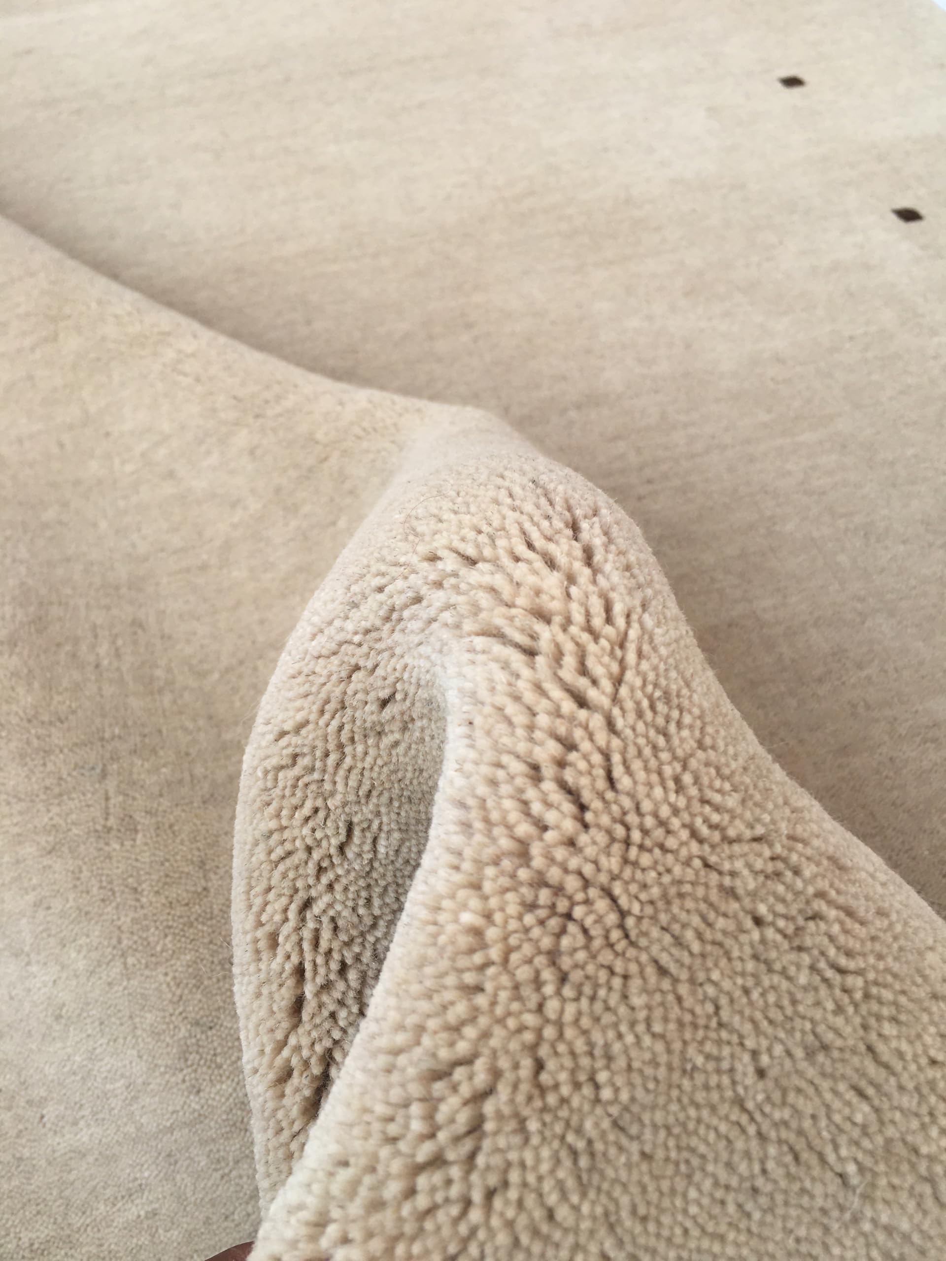 WAWA TEPPICH Handgefertigter orientalischer Gabbeh Teppich aus 100% Wolle Loom Handgewebte 80 x 300 cm Beige T1