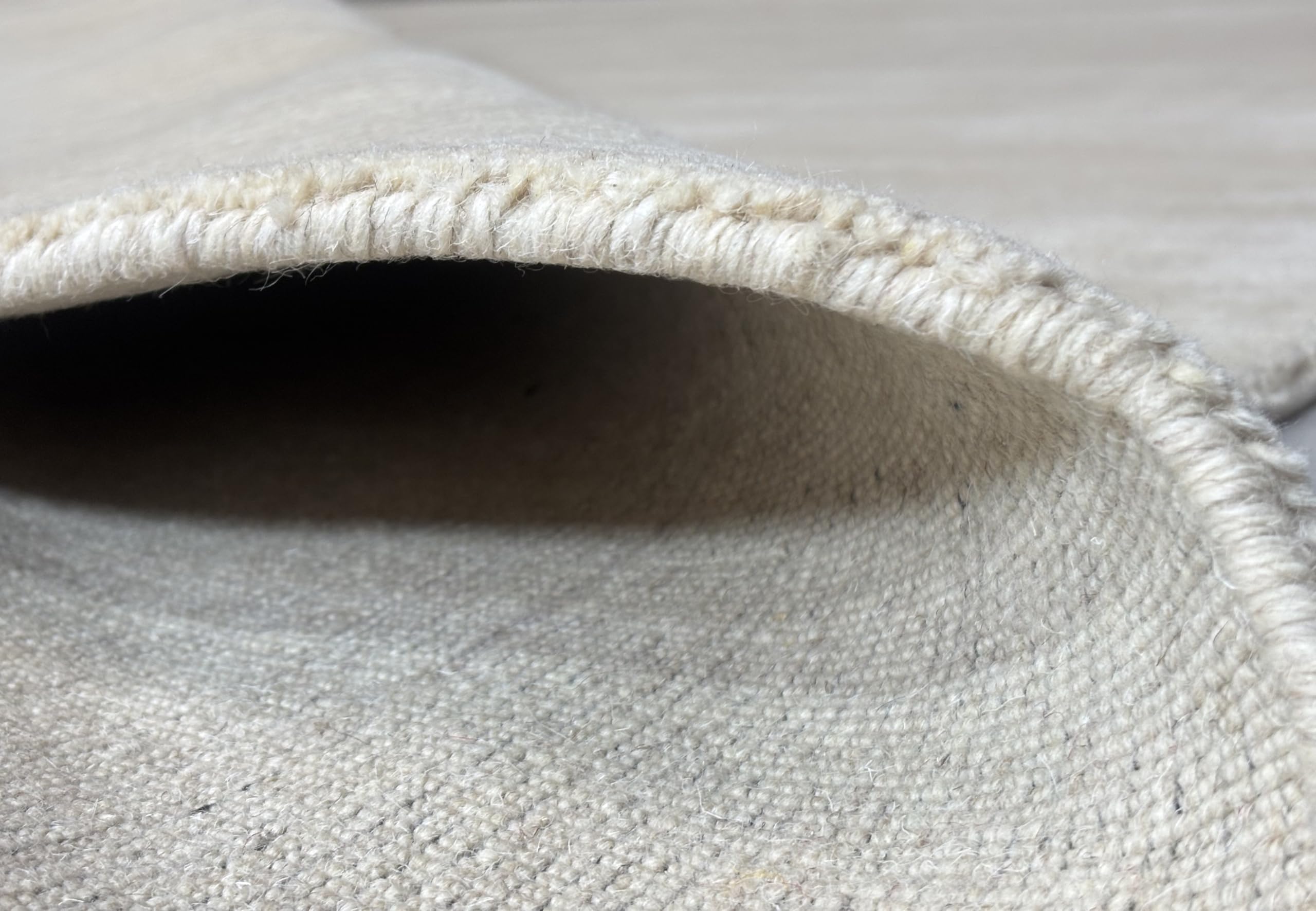 WAWA TEPPICH Handgefertigter orientalischer Gabbeh Teppich aus 100% Wolle Loom Handgewebte 140X200 cm Beige T2