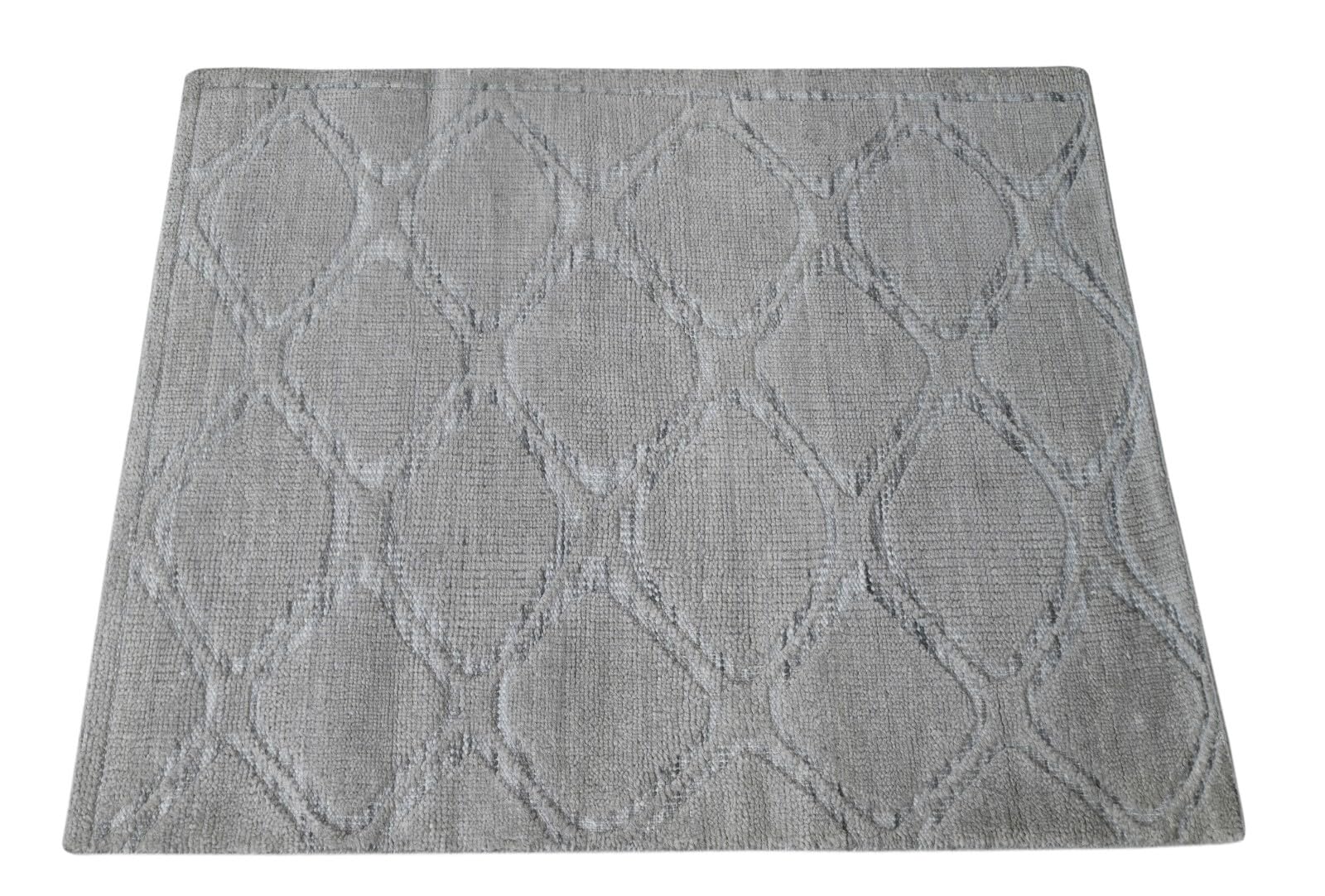 Modernes Handgeknüpfter Wolle 90x150 Compatible with Vintage grau Wohnzimmer Teppich SH184