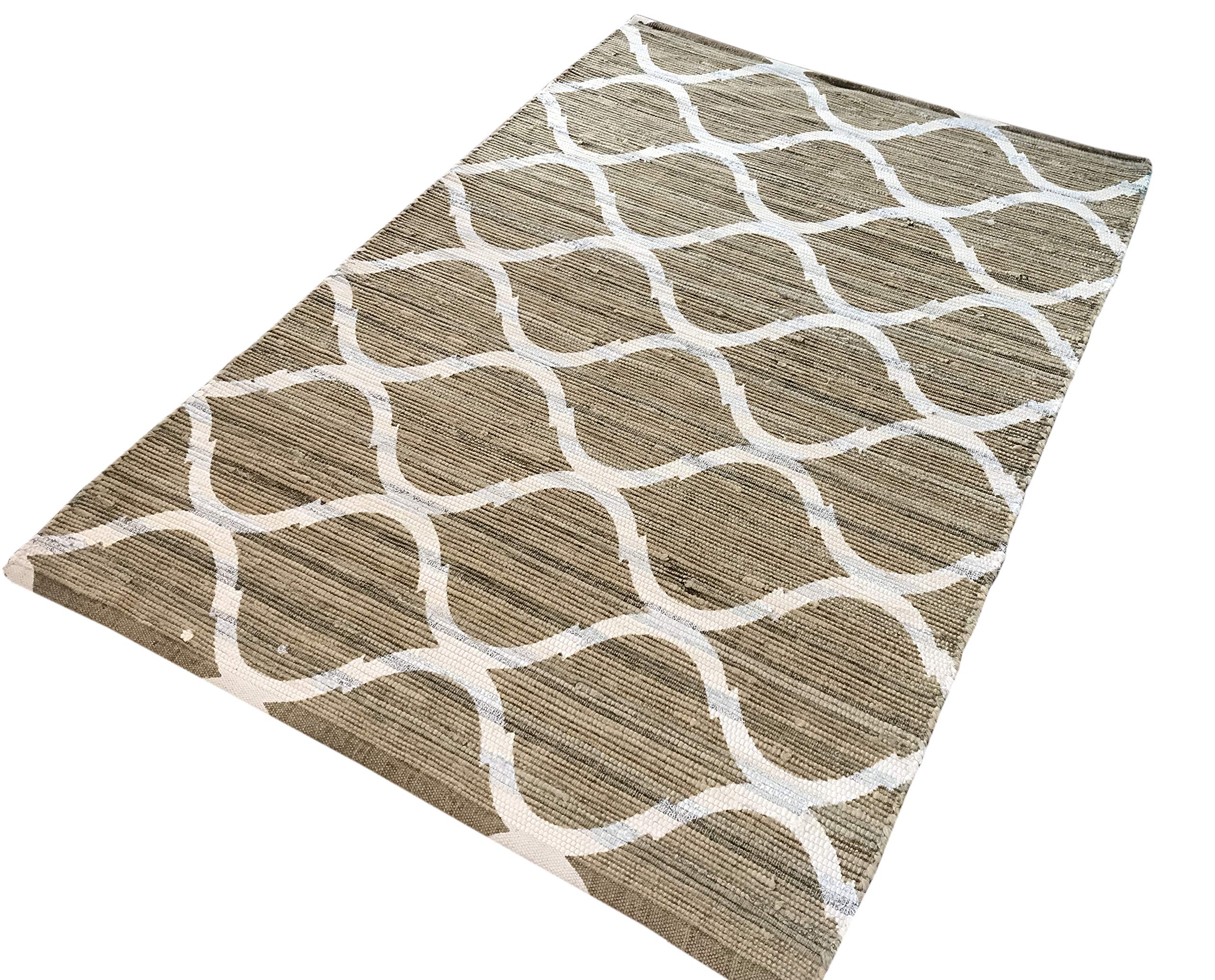 Handgewebter Kilim Dhurry Chindi Teppich Baumwolle 120X180 cm Flickenteppich