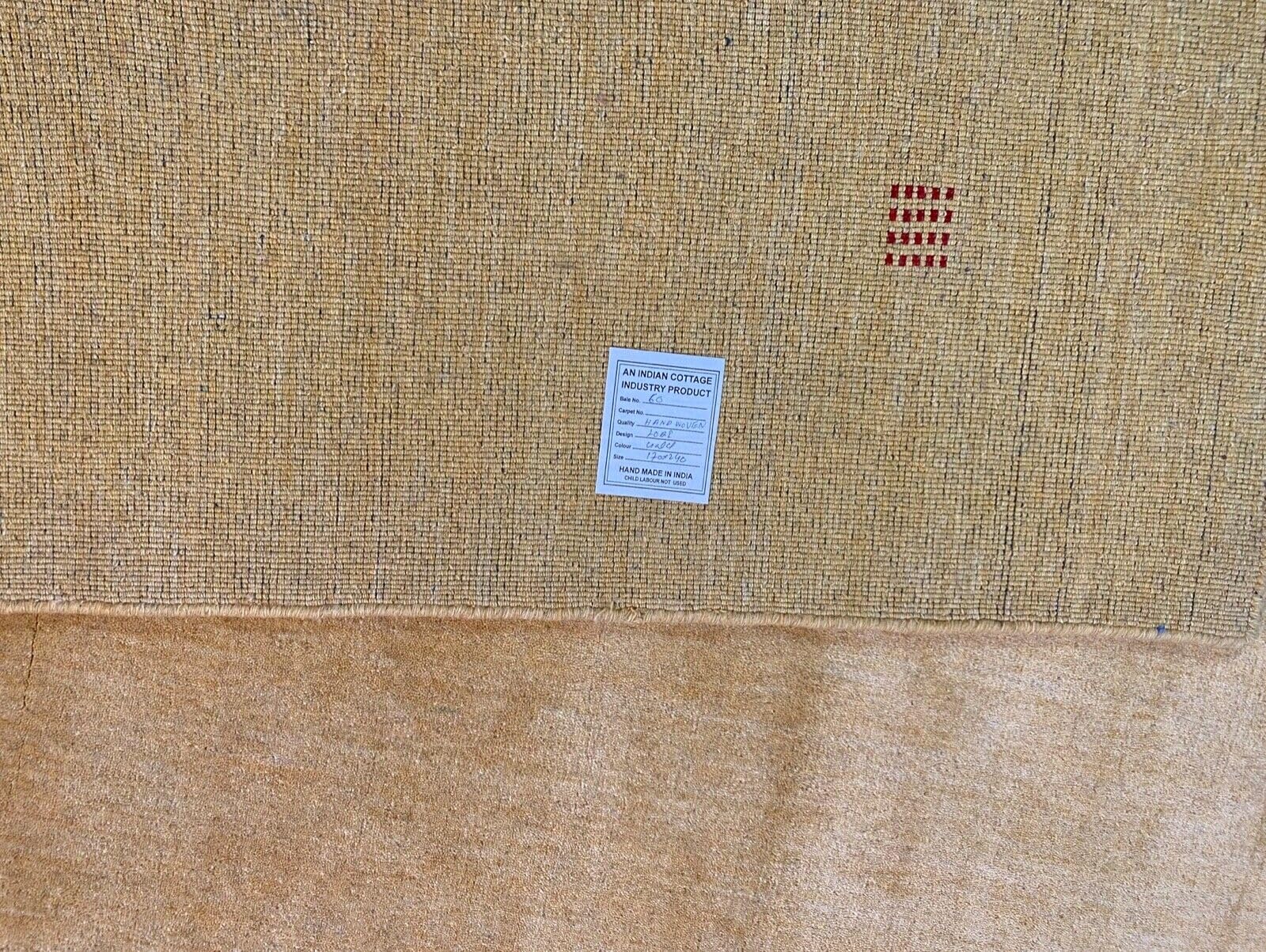 Gabbeh Teppich 100% Wolle 170x240 cm Gold Handgewebt Orientteppich KS