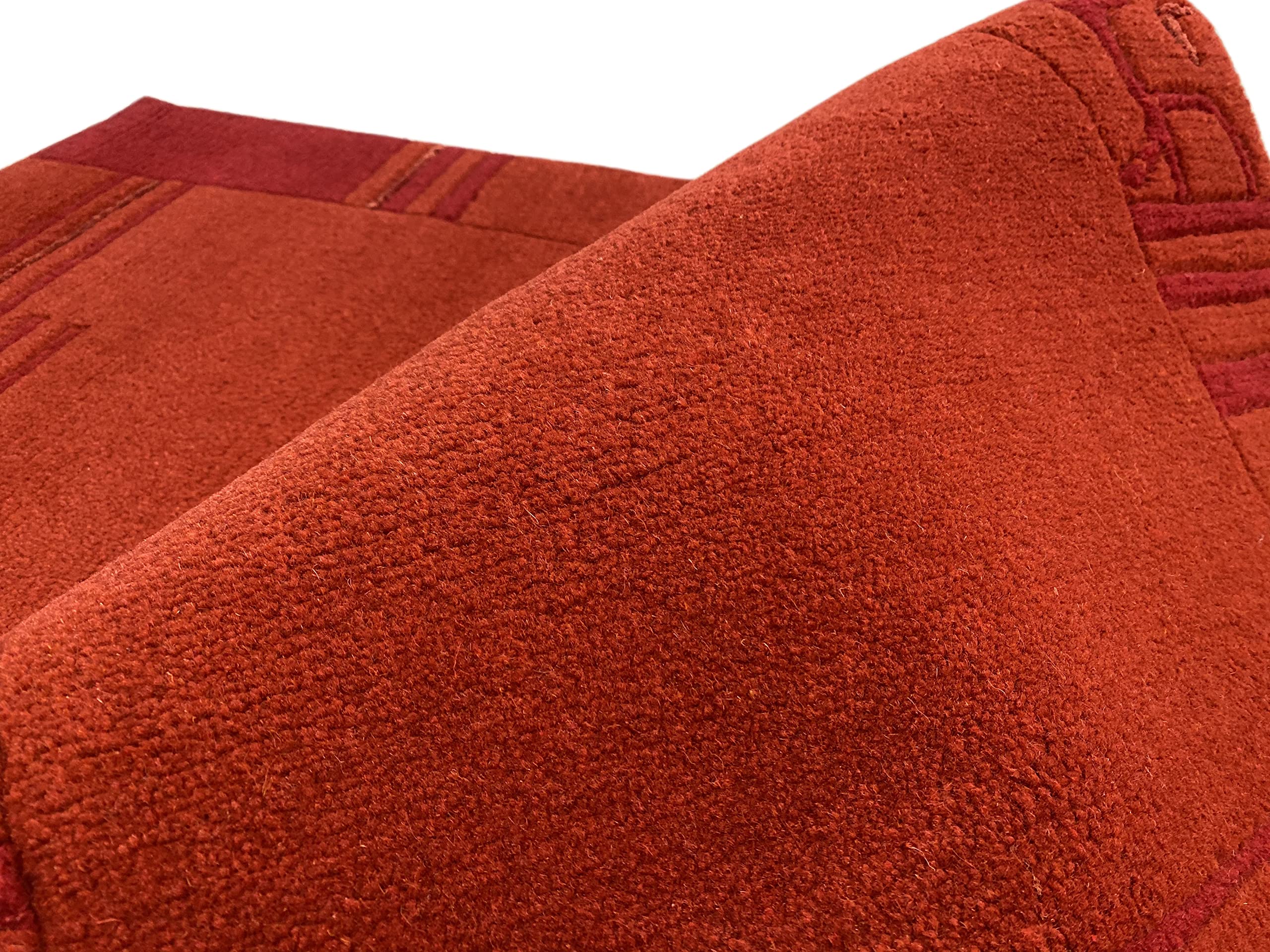 Indo Nepal Handgeknüpft Teppich Rot 100% Wolle Hochwertiger Orientteppich