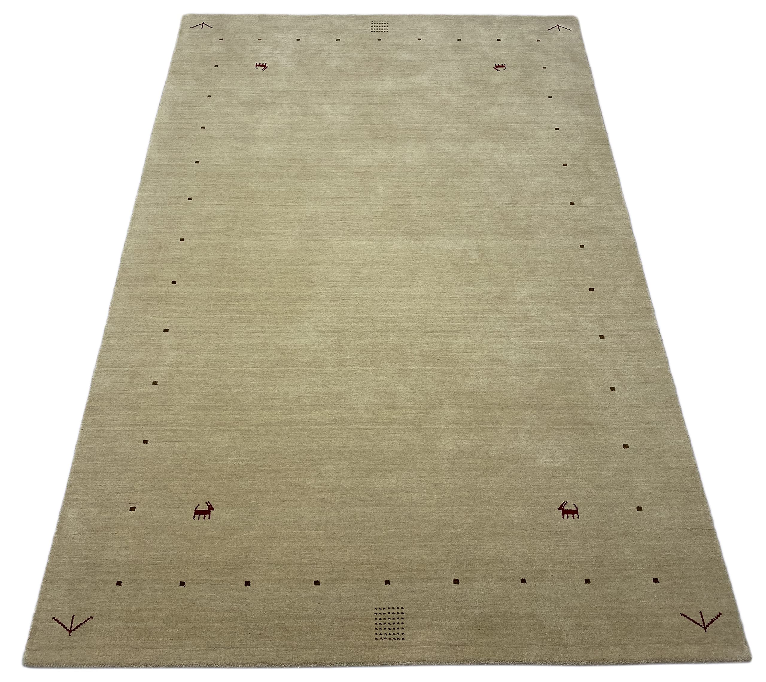 WAWA Teppich Handgefertigter orientalischer Gabbeh Teppich aus 100% Wolle Loom Handgewebte