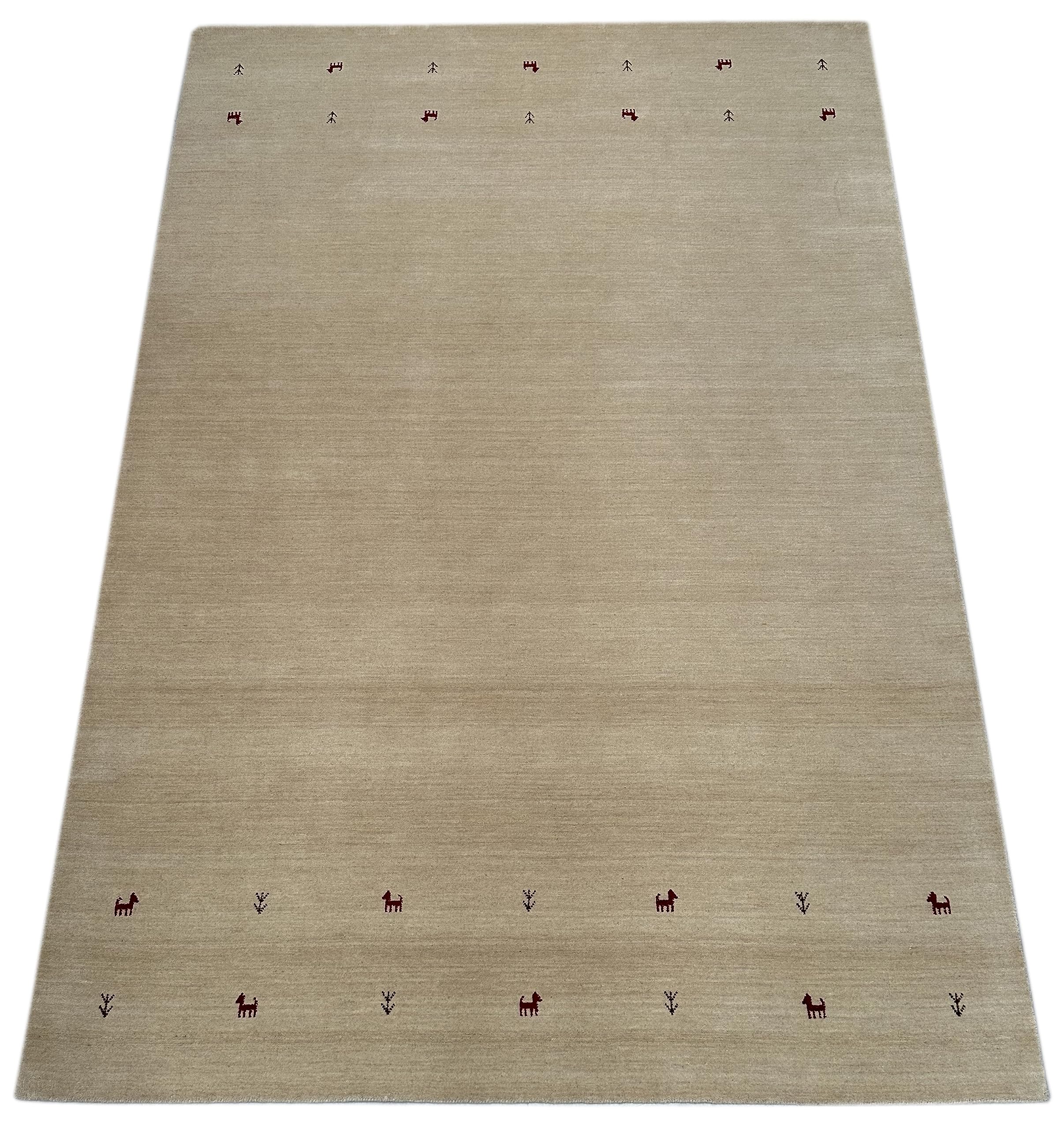 Gabbeh Beige Teppich 100% Wolle Handgewebt Orientteppich Loom Lori (250 x 300 cm, Beige T3)