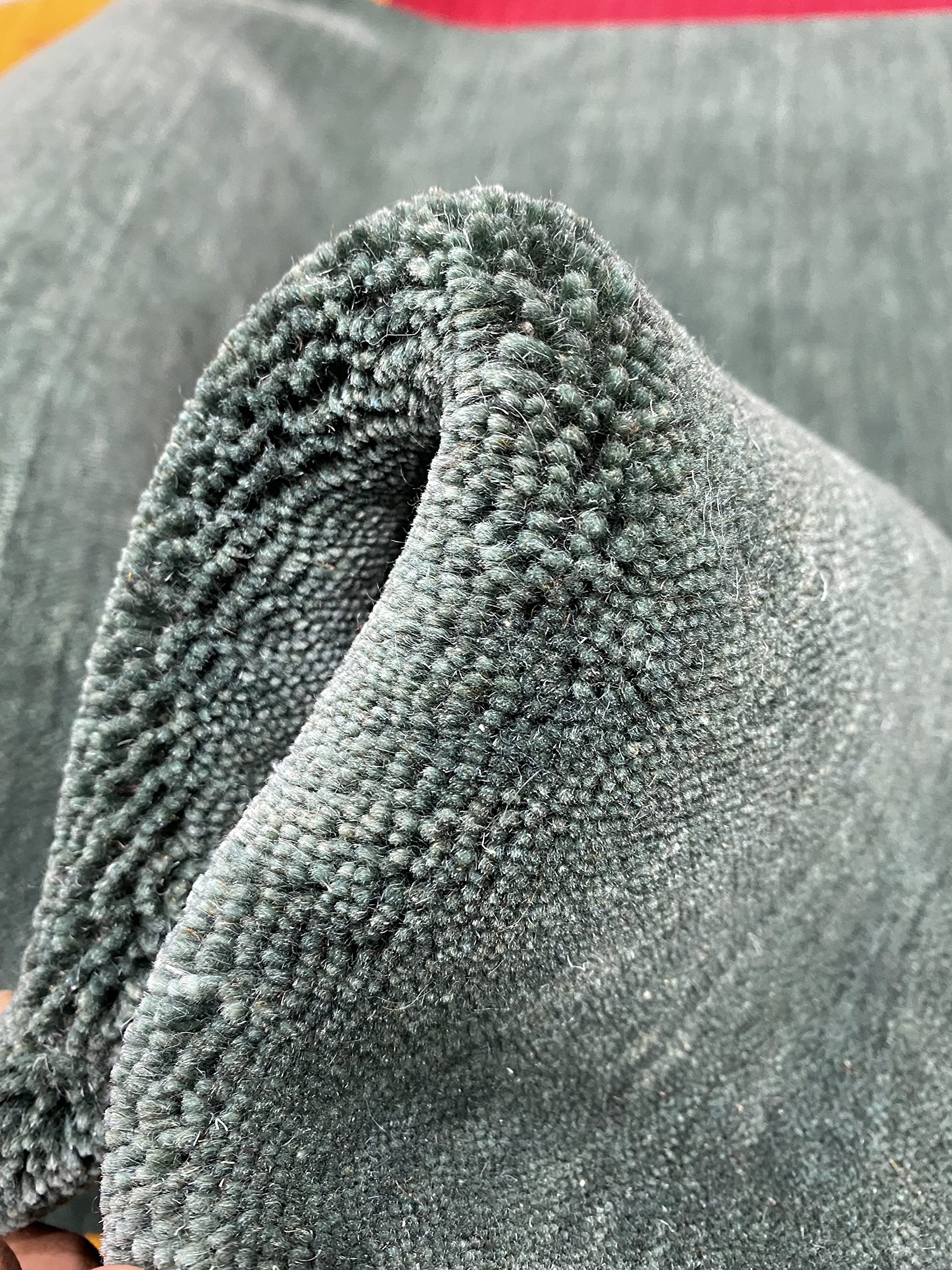 WAWA TEPPICH Orientteppich Handgewebt Gabbeh Loom Handgefertigt Teppich 140X200 cm 100% Wolle Lori Buff Debbich (Grün)