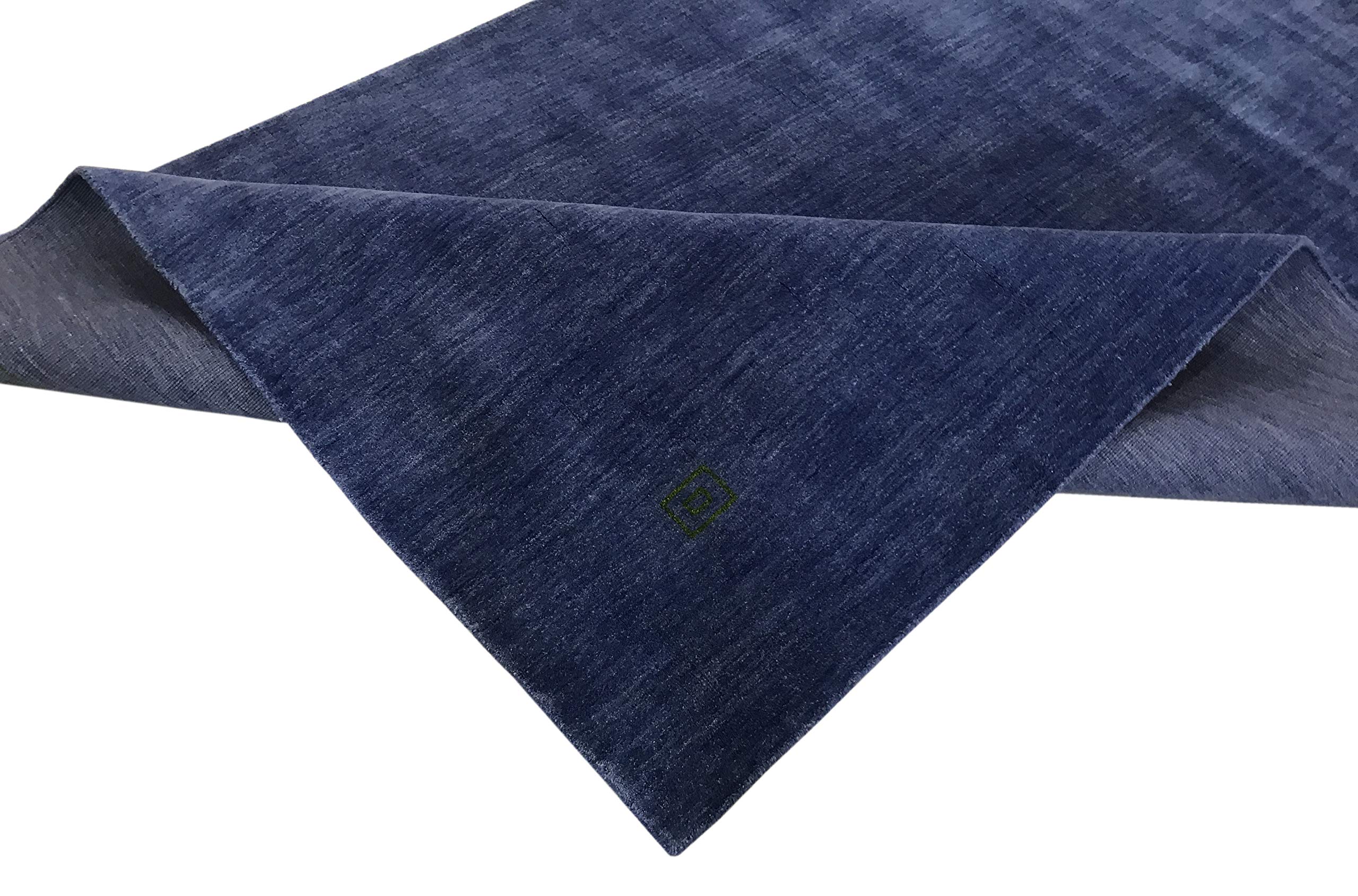 WAWA TEPPICHE Orientteppich Handgewebt Gabbeh Loom Handgefertigt Teppich 100% Wolle Lori Buff Debbich (BLU, 170 x 240 cm)