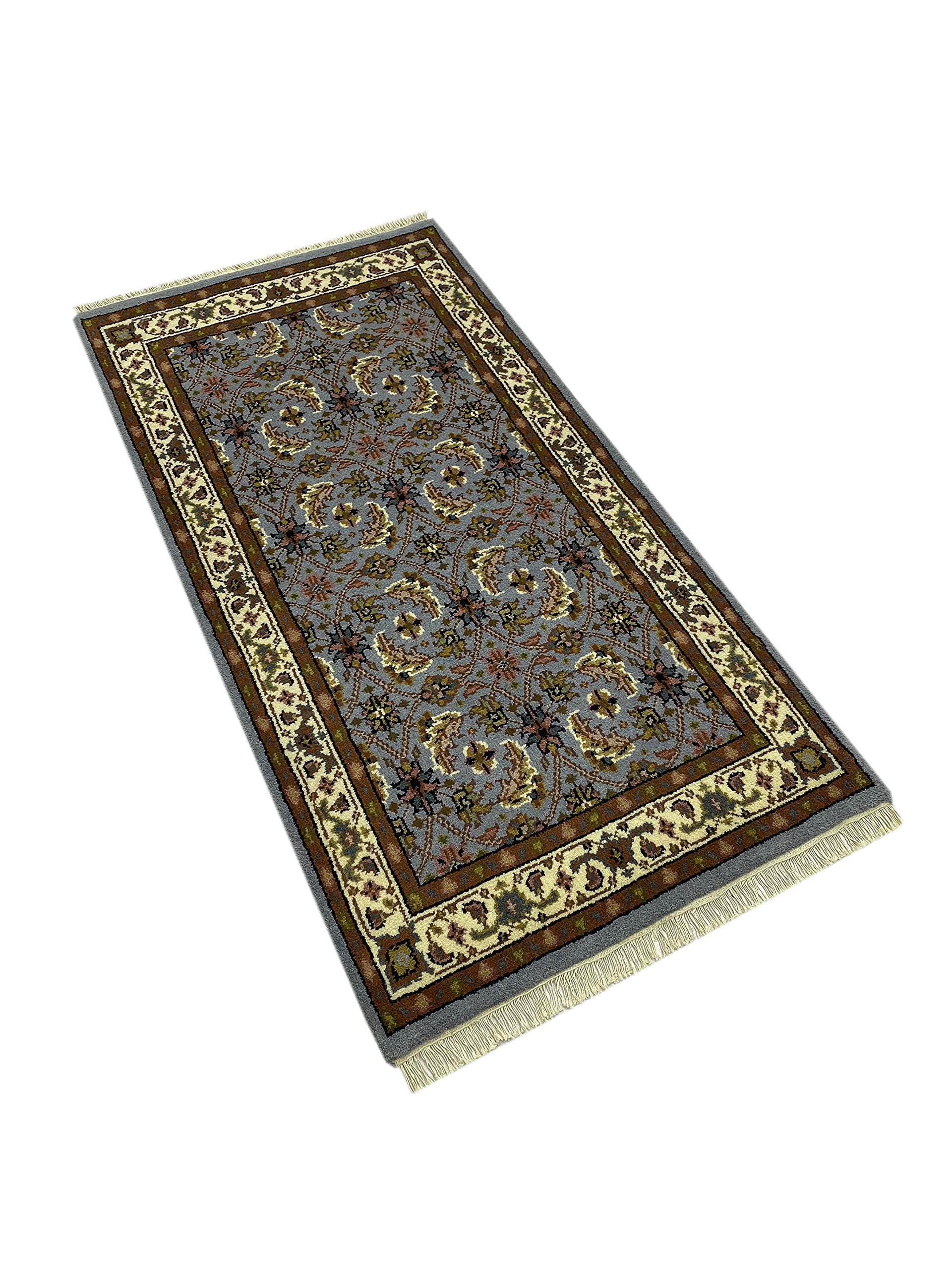 WAWA TEPPICHE Blau Teppich Wolle Handgeknüpft Orientteppich 100% Schurwolle D10