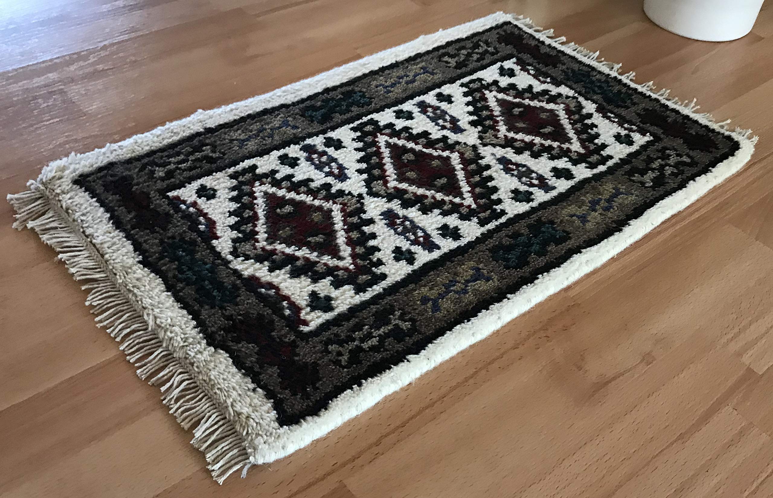 WAWA Orientteppich Brücke 40X60 cm Handgeknüpft Teppich Fussmatten Debbbich 100% Wolle