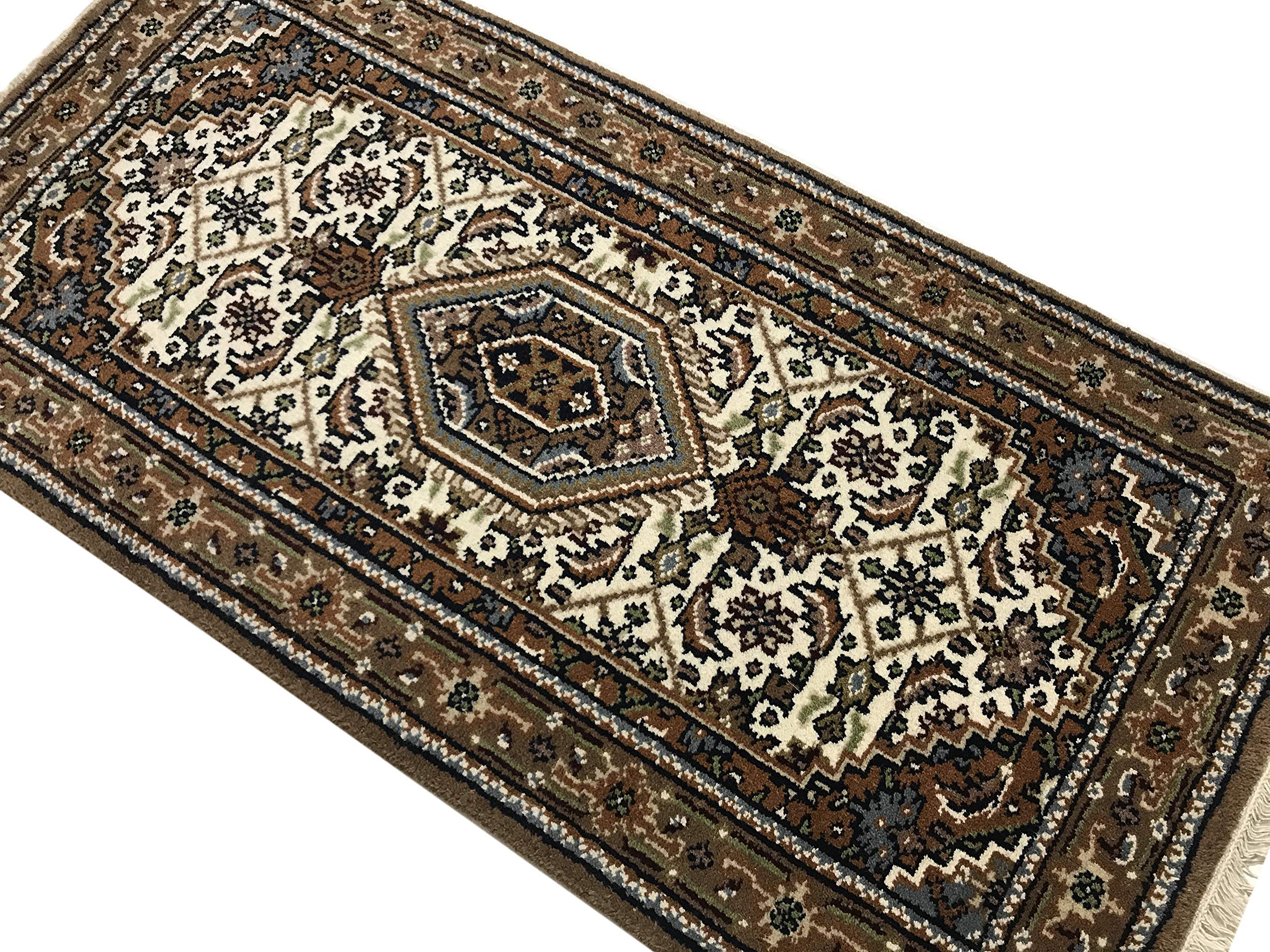 WAWA TEPPICHE Orientteppich Bidjar Handgeknüpft Beige Cream Teppich~ 100% Wolle