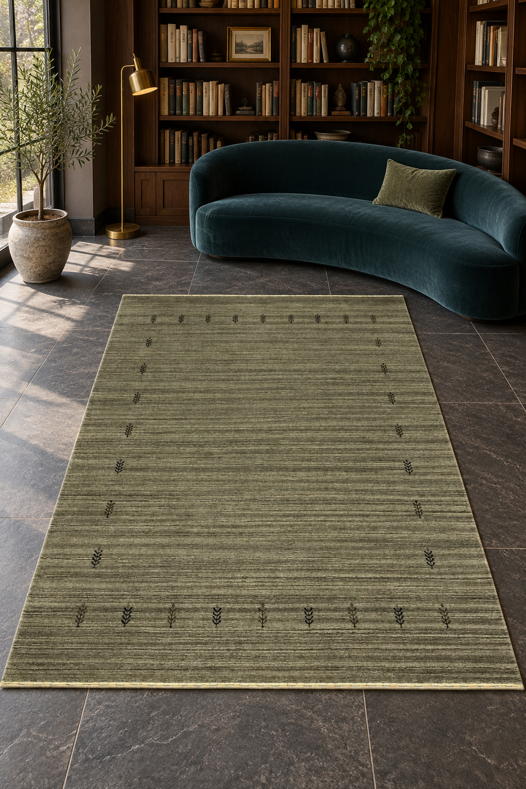 Zilvergrijs Gabbeh-tapijt voor de woonkamer, 100% wol, 162x242 cm, handgeweven, WR82