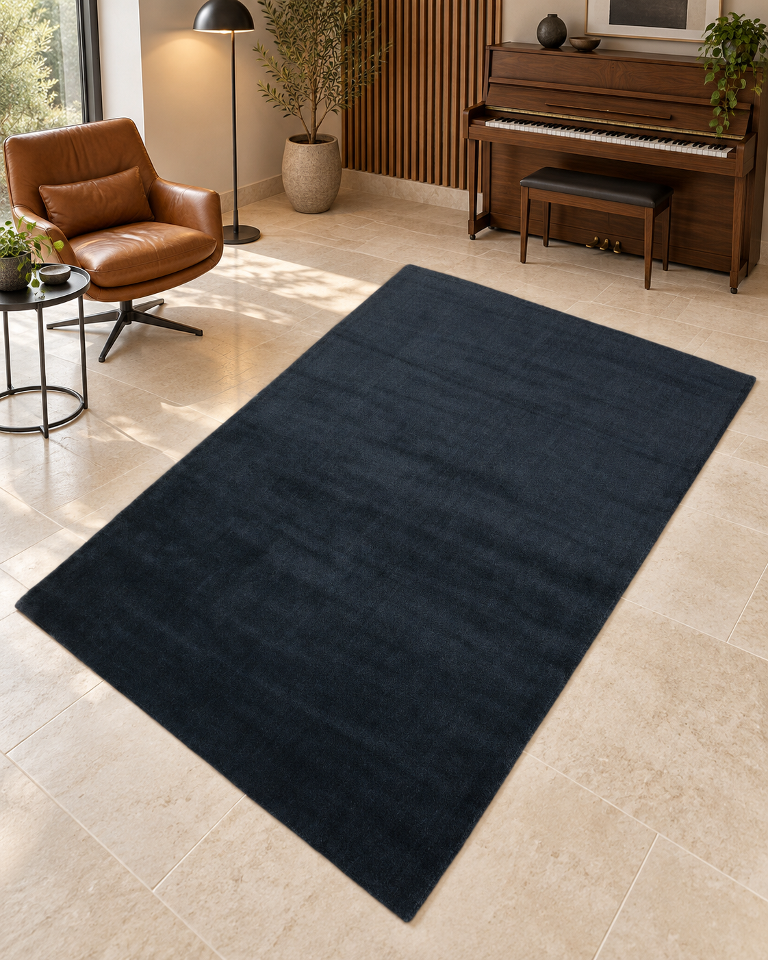 Tappeto grigio scuro blu 100% lana Gabbeh fatto a mano su telaio 180X260 cm VK12